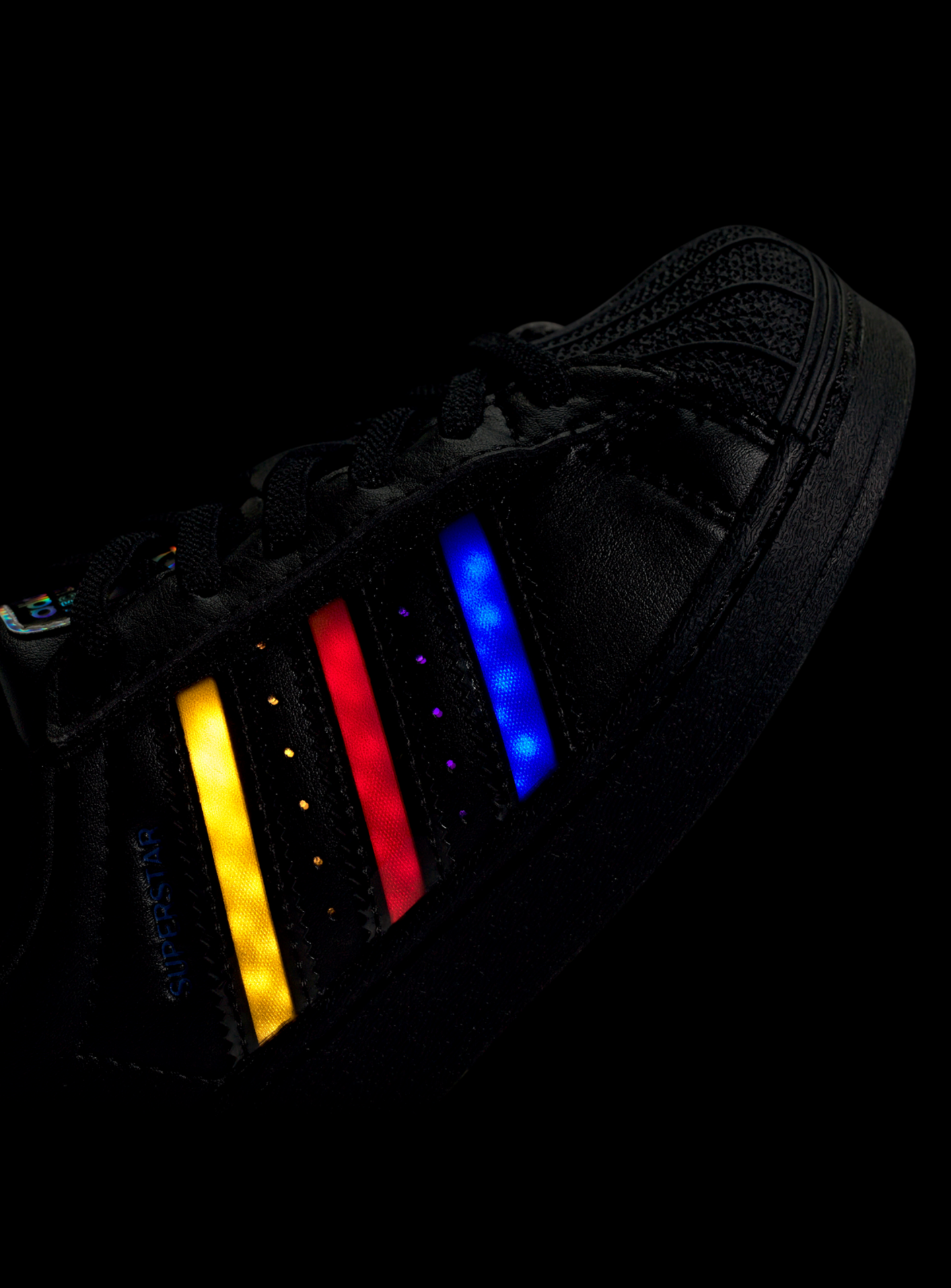 adidas Originals, Superstar LED Lights Comfort Closure Elastic Lace (PS), black, Image 8 of 9