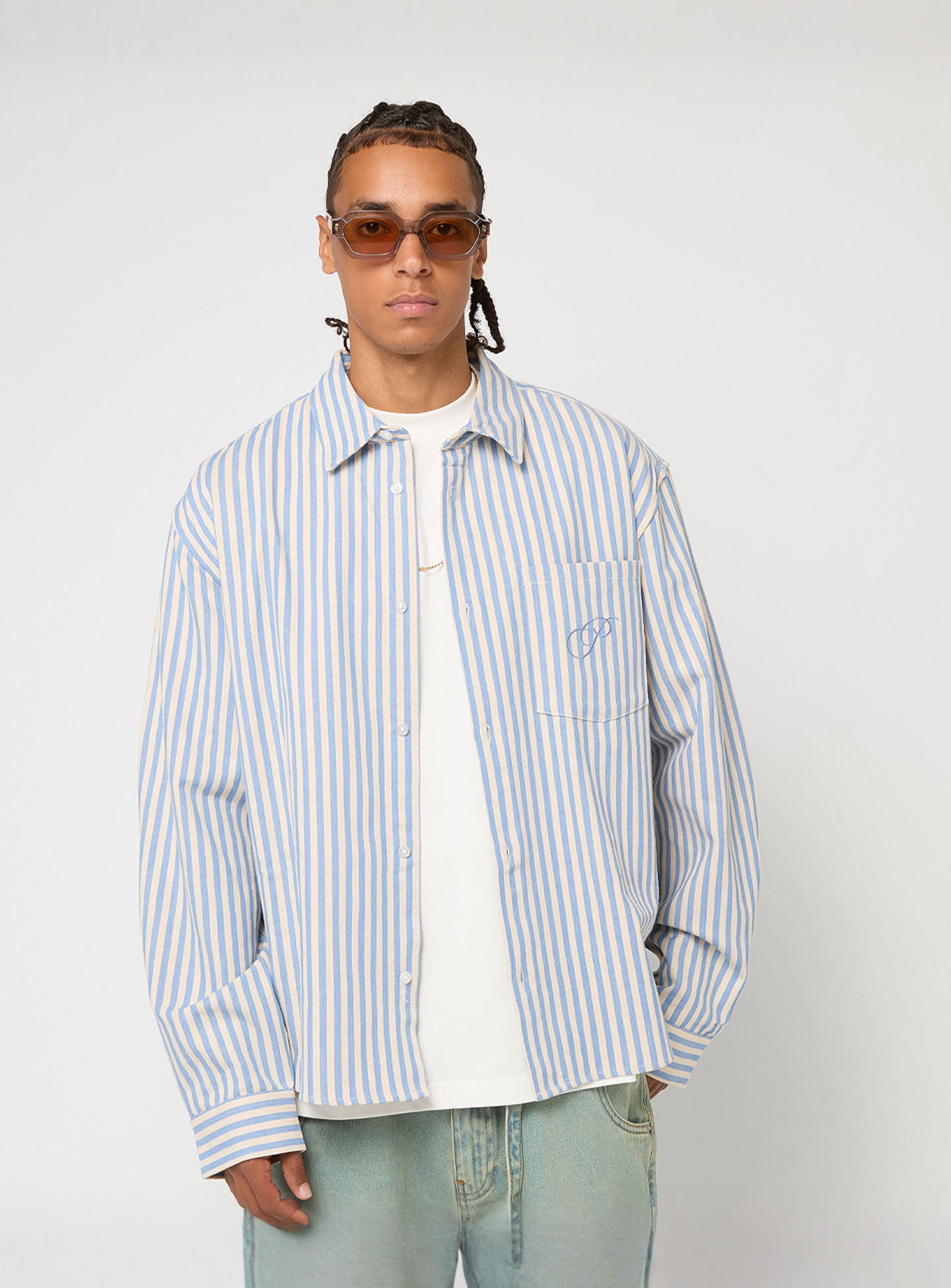 Prohibited, Striped Vacation Shirt, blue, Image 1 of 4