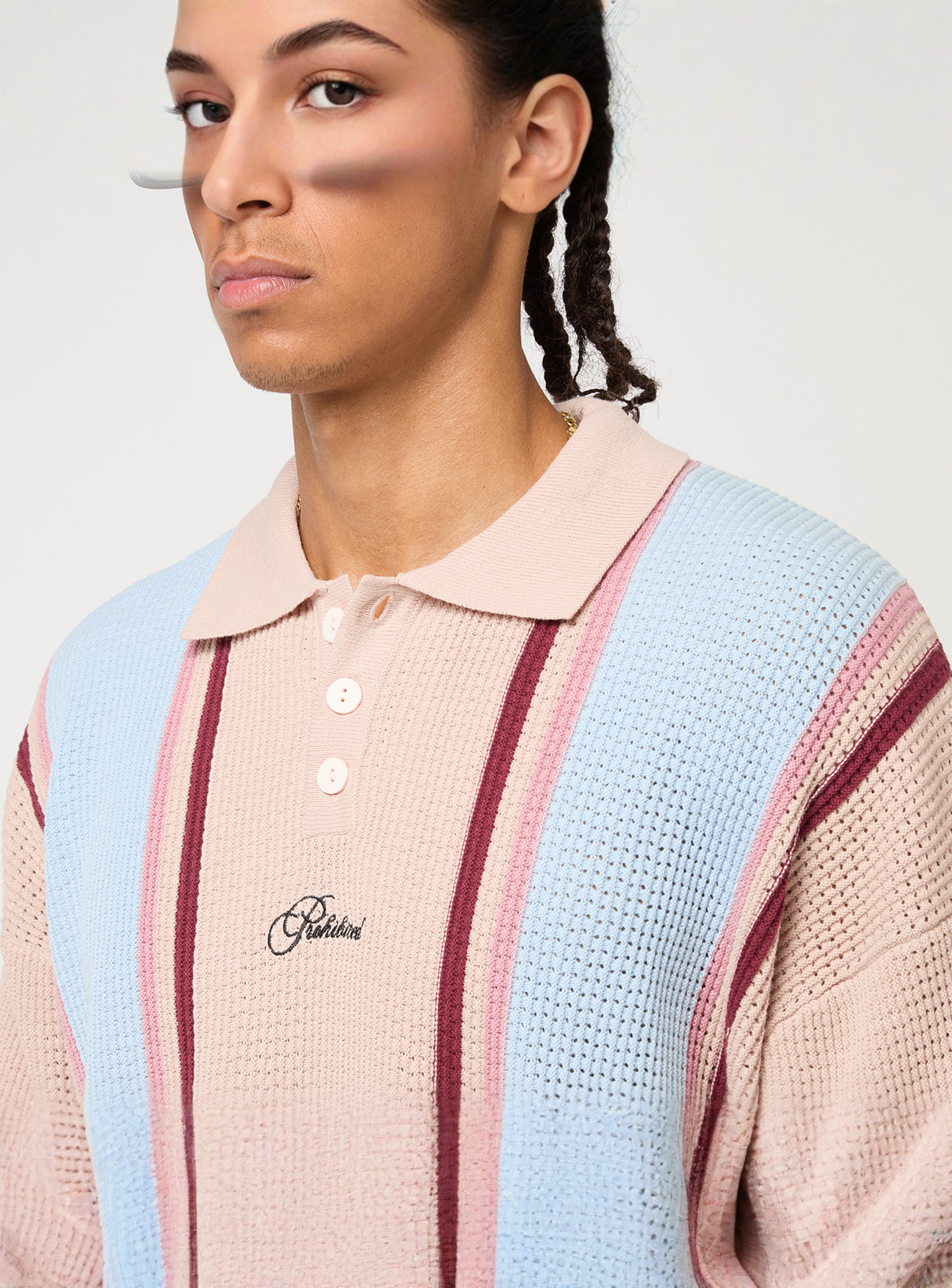Prohibited, Charlies Knitted Polo, multi-colour, Image 3 of 4