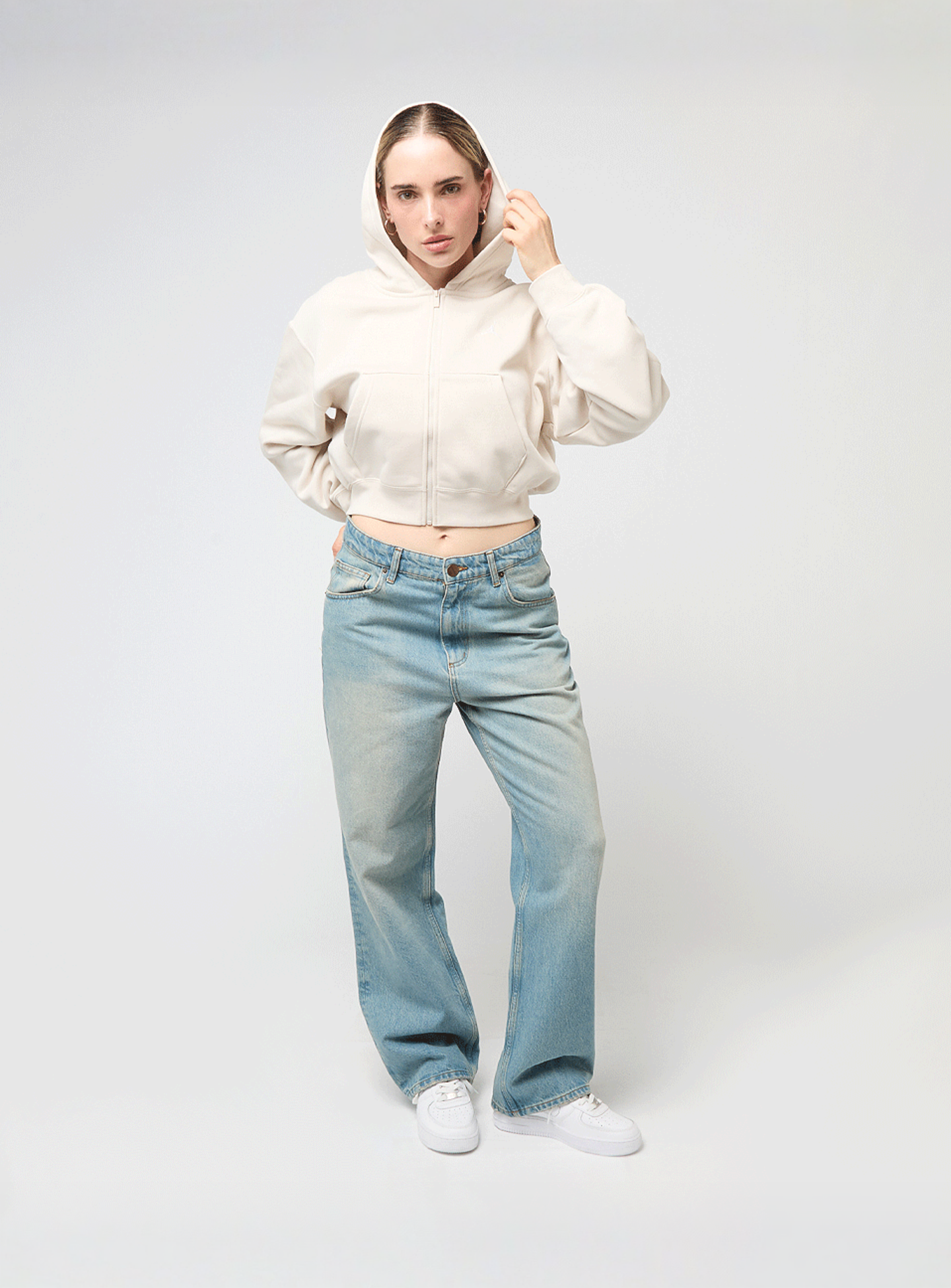 Jordan, Brooklyn Fleece Full Zip Modern Crop, beige, Image 4 of 4