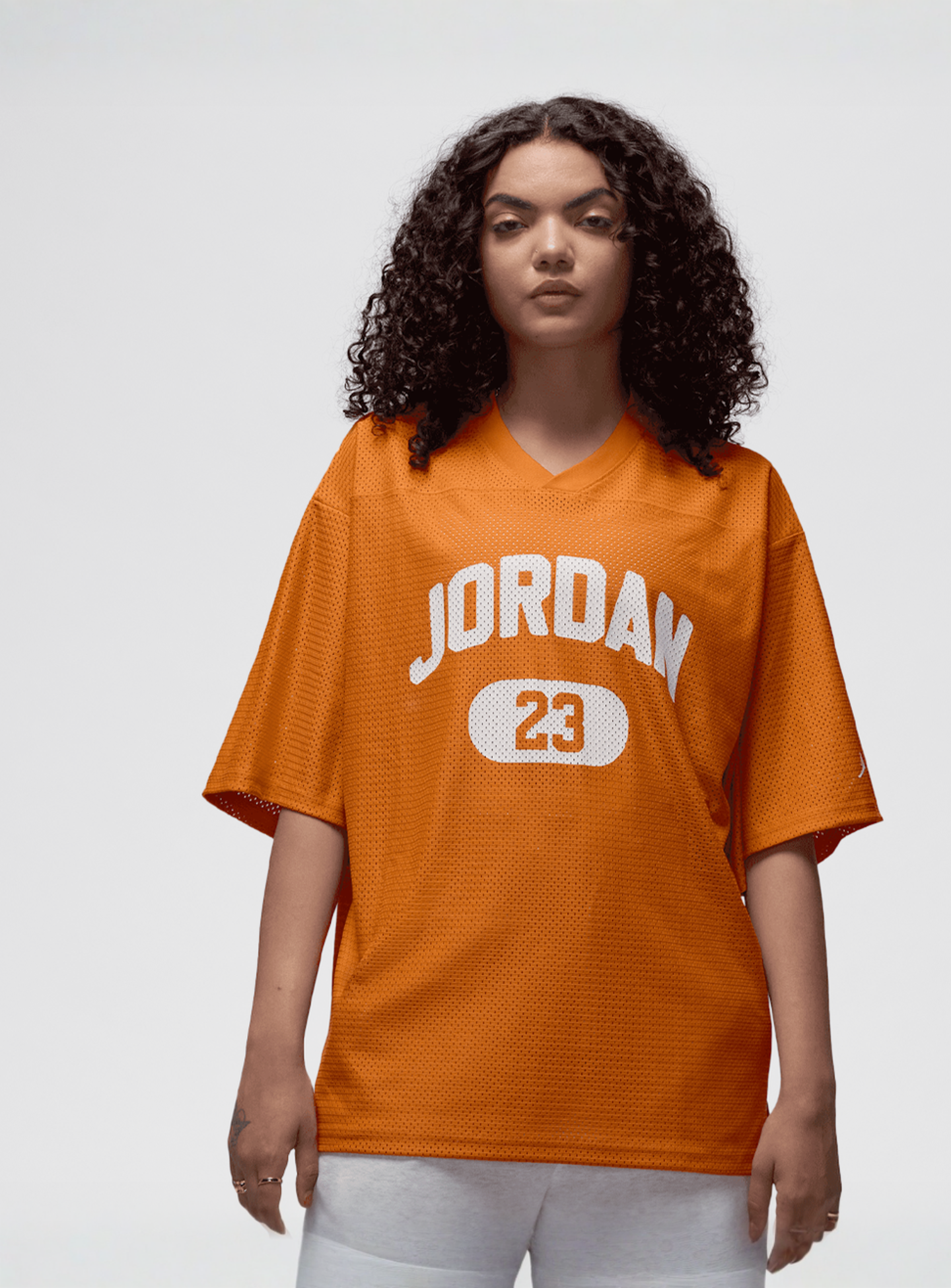 Jordan, Brooklyn Short Sleeve Mesh Jersey, orange, Image 1 of 6