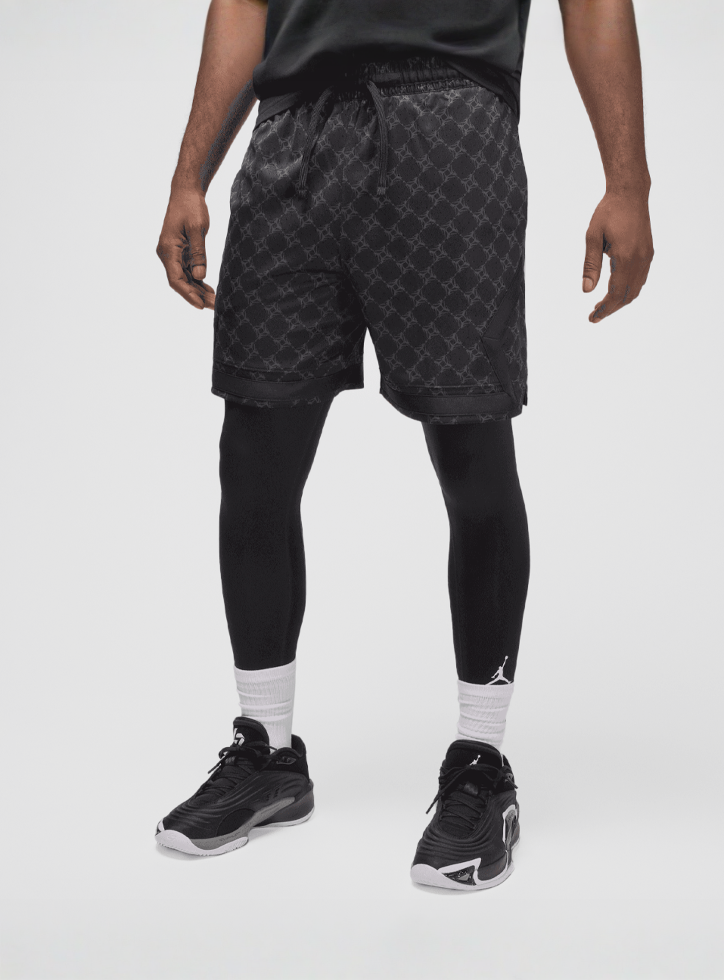 Jordan, Sport Dri-FIT Printed Diamond Shorts, black, Image 1 of 5