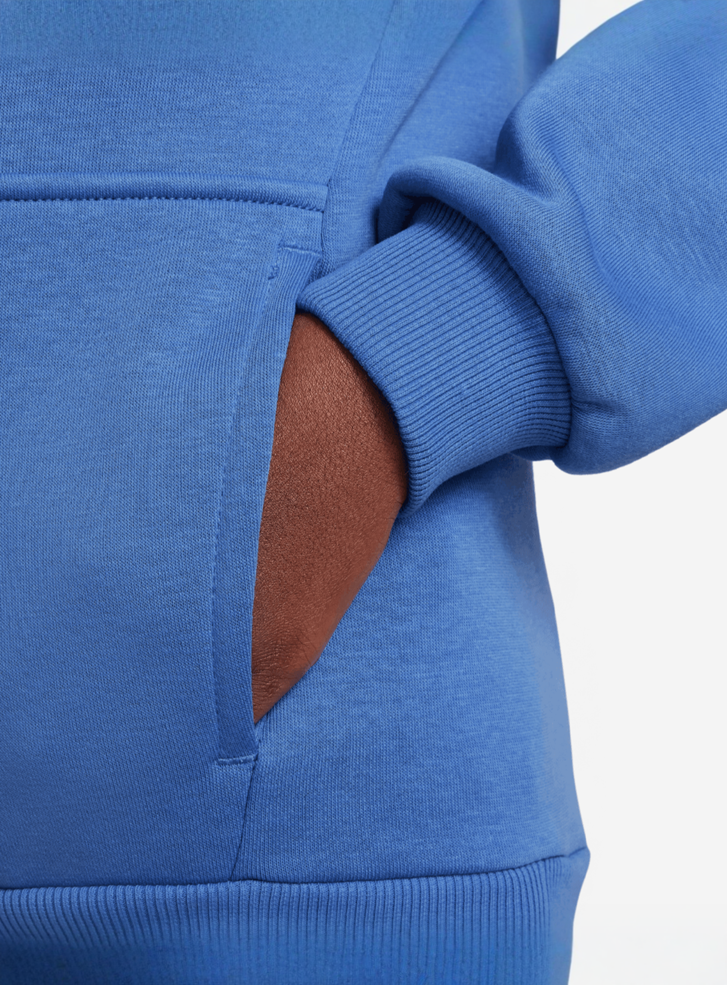 Nike, Sportswear Club Fleece Hoodie Low Brand Read, blue, Image 3 of 3