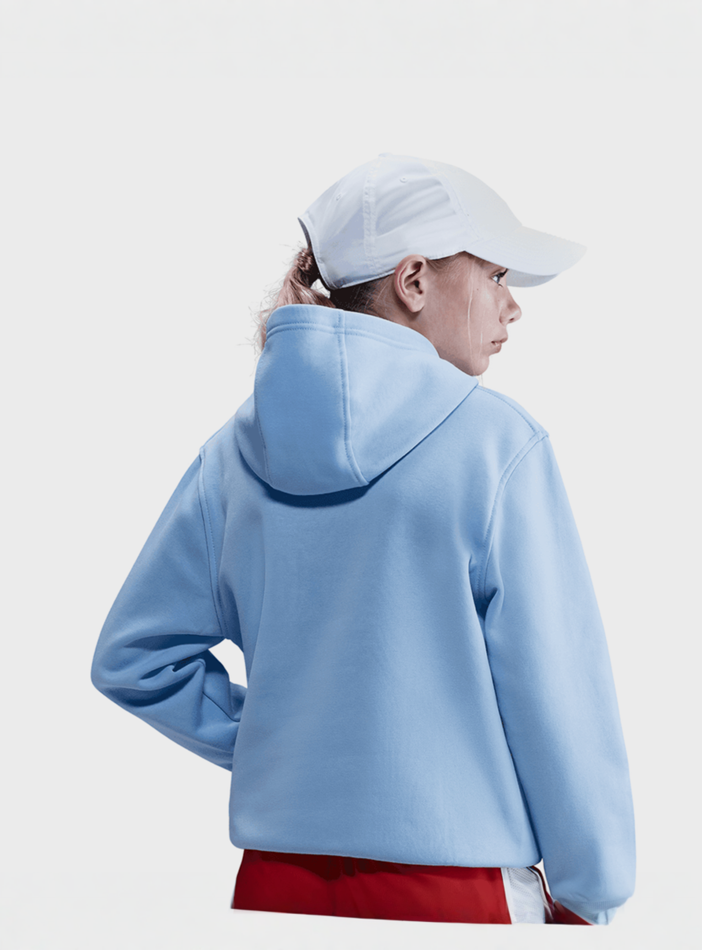 Nike, Sportwear Club Fleece Hoodie Low Brand Read, blue, Image 2 of 5