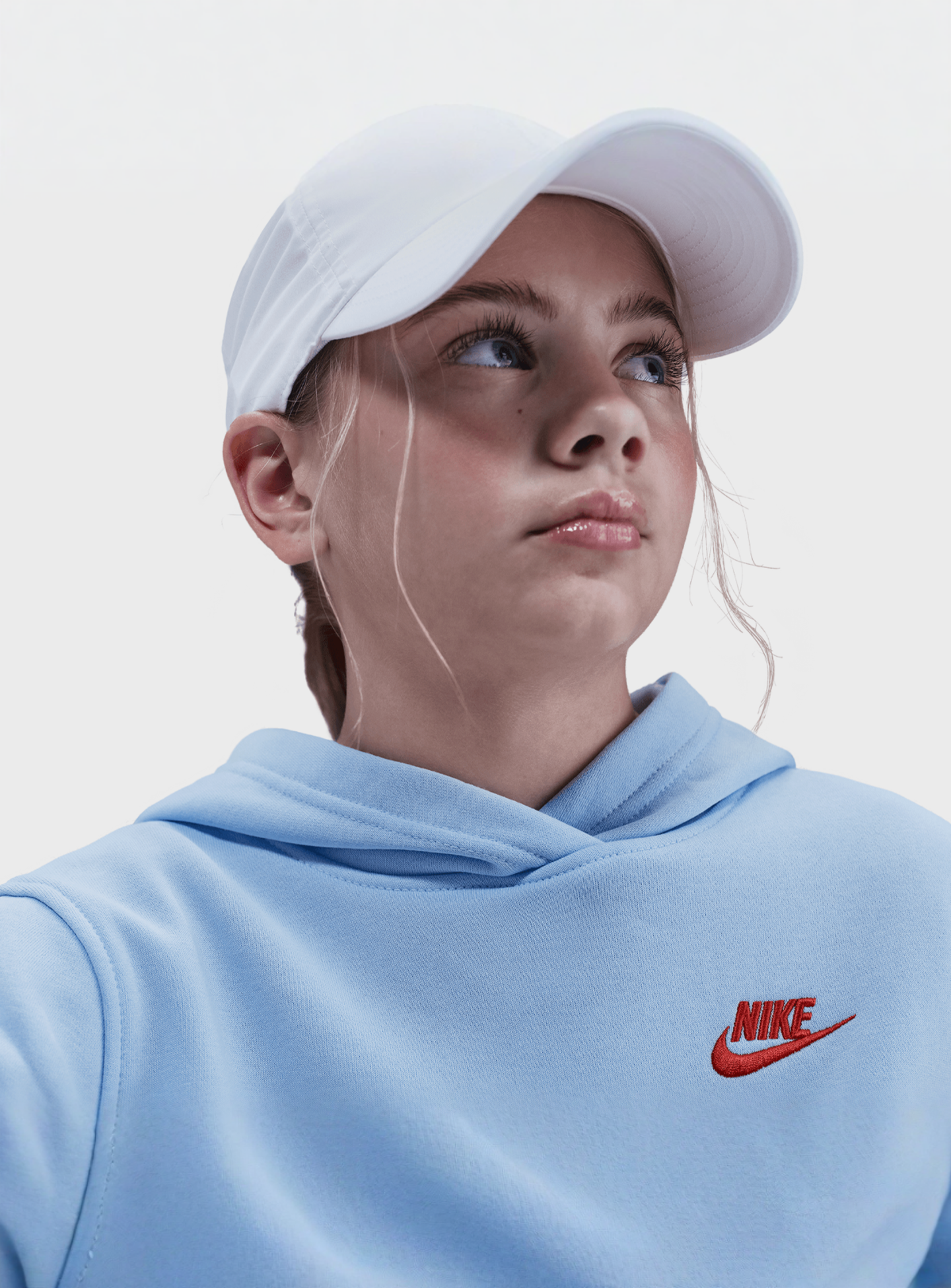 Nike, Sportwear Club Fleece Hoodie Low Brand Read, blue, Image 3 of 5