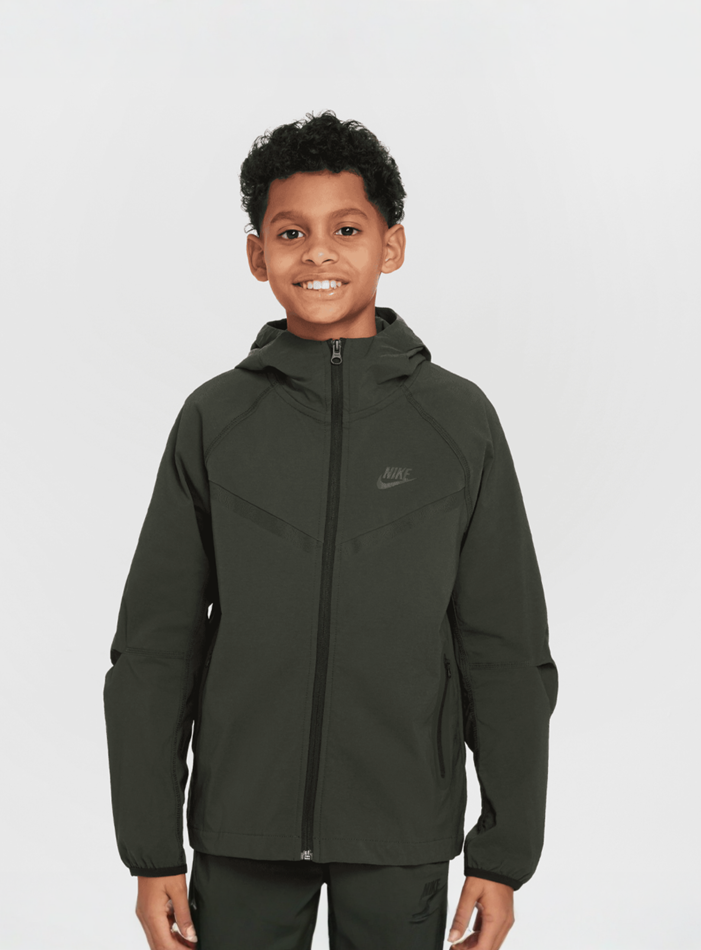 Nike, Sportsweat Tech Woven Full Zip Jacket, green, Image 1 of 9