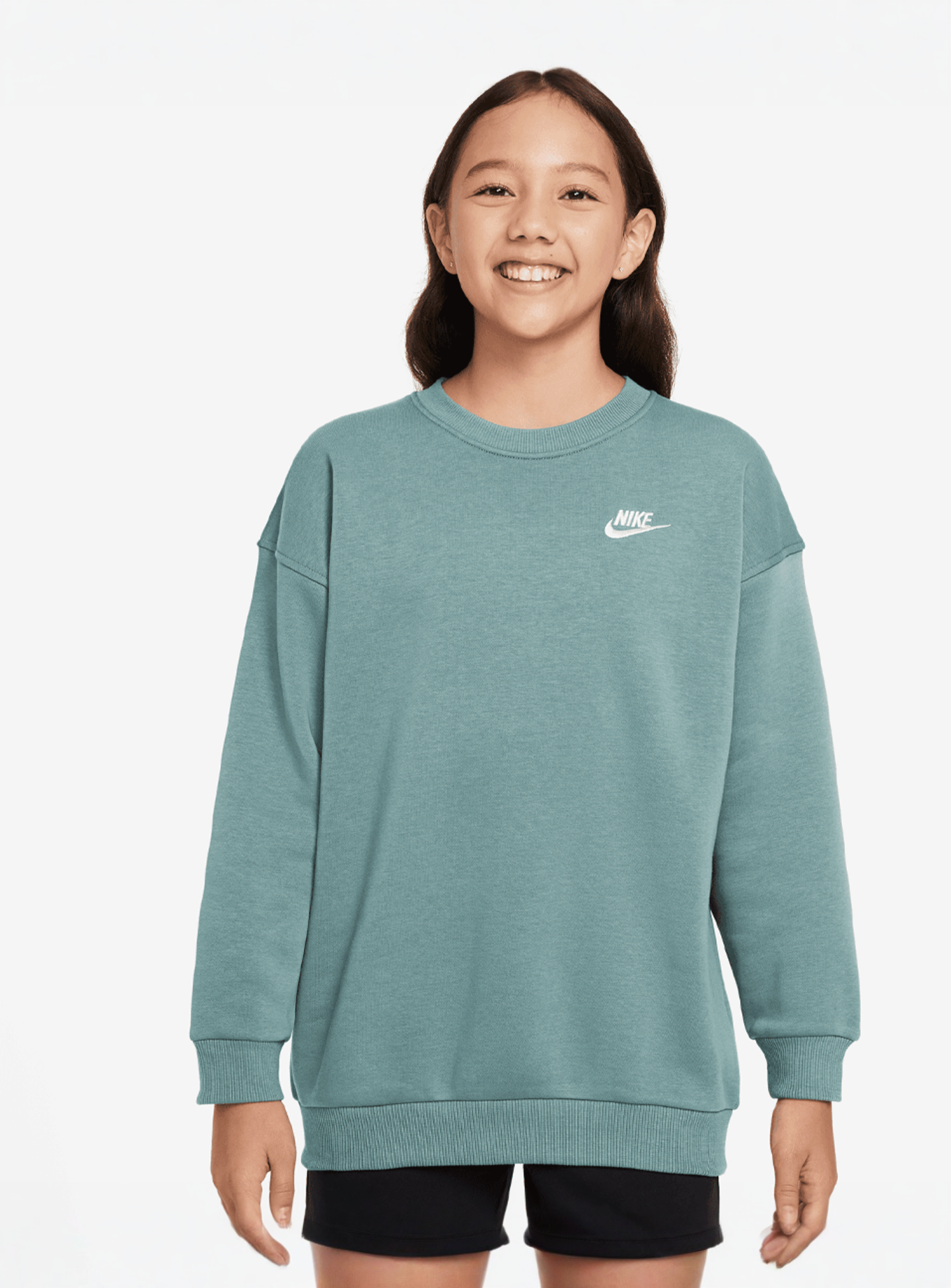 Nike, Sportswear Club Fleece Oversized Crew, green, Image 1 of 3