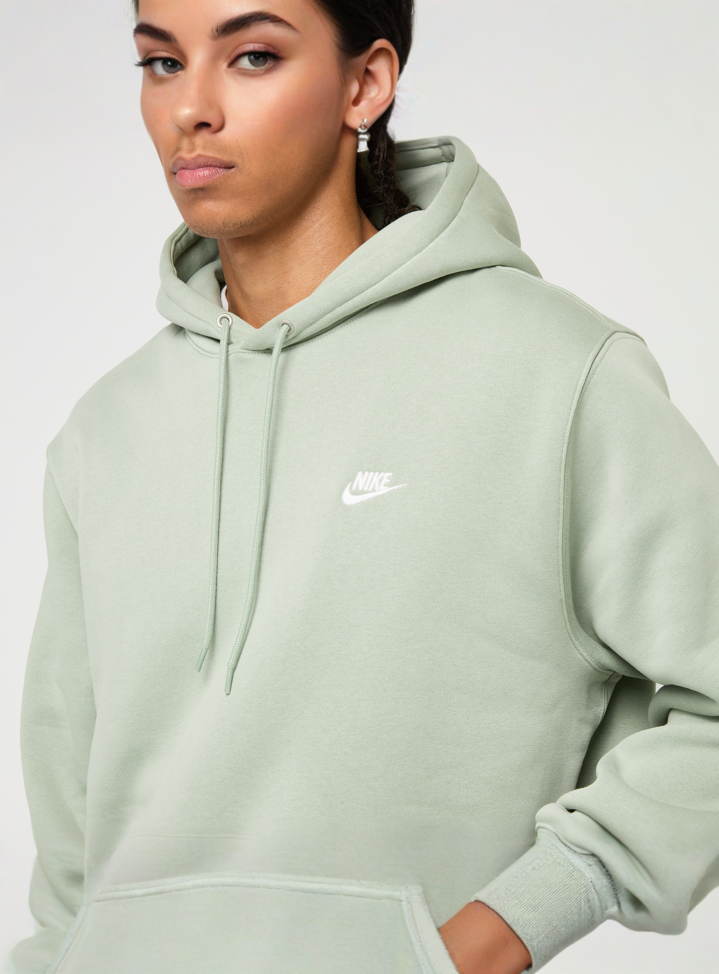 Nike, Club Fleece Hoodie, green, Image 3 of 4