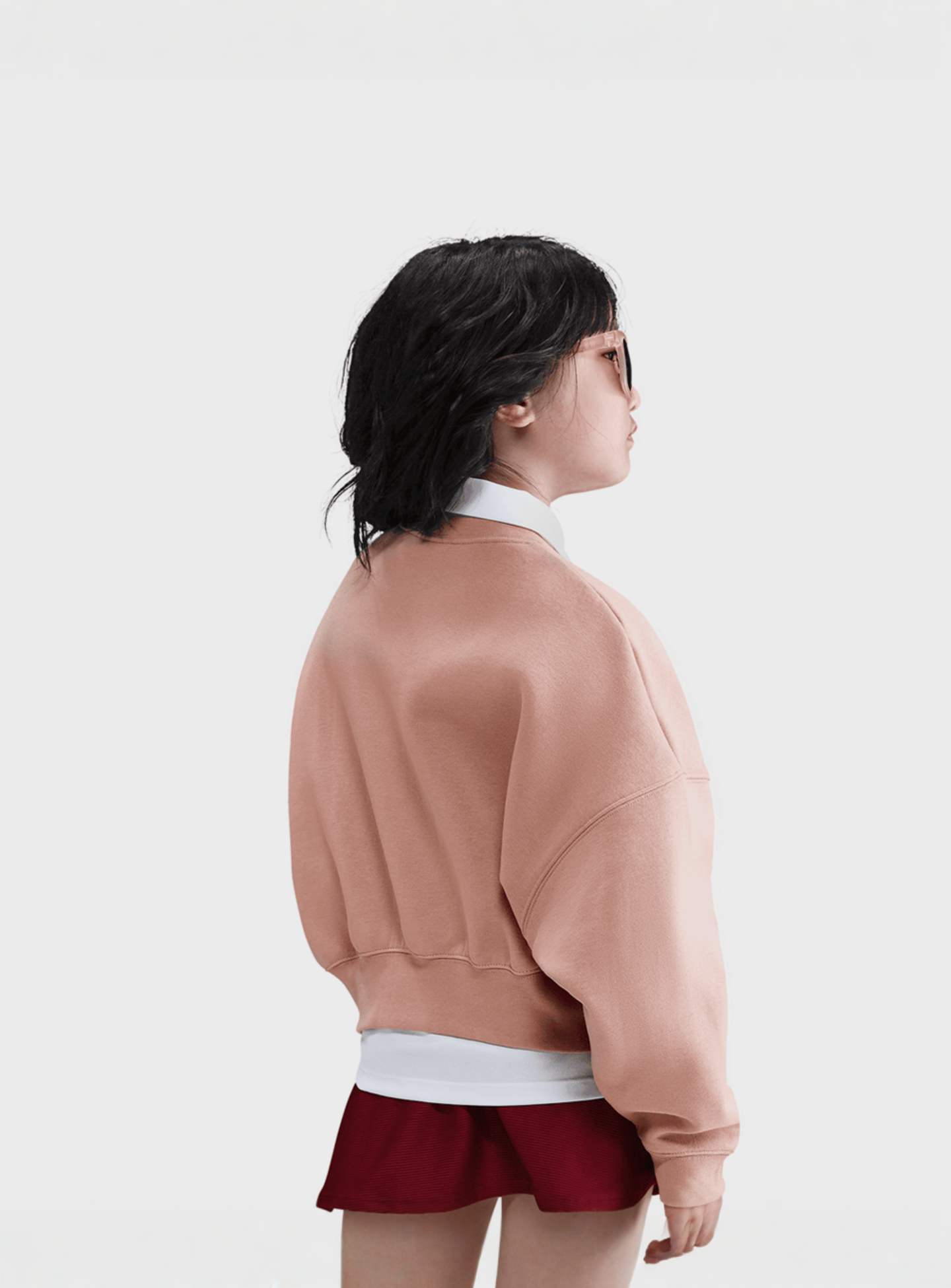 Nike, Sportswear Cropped Fleece Sweatshirt, light pink, Image 2 of 4