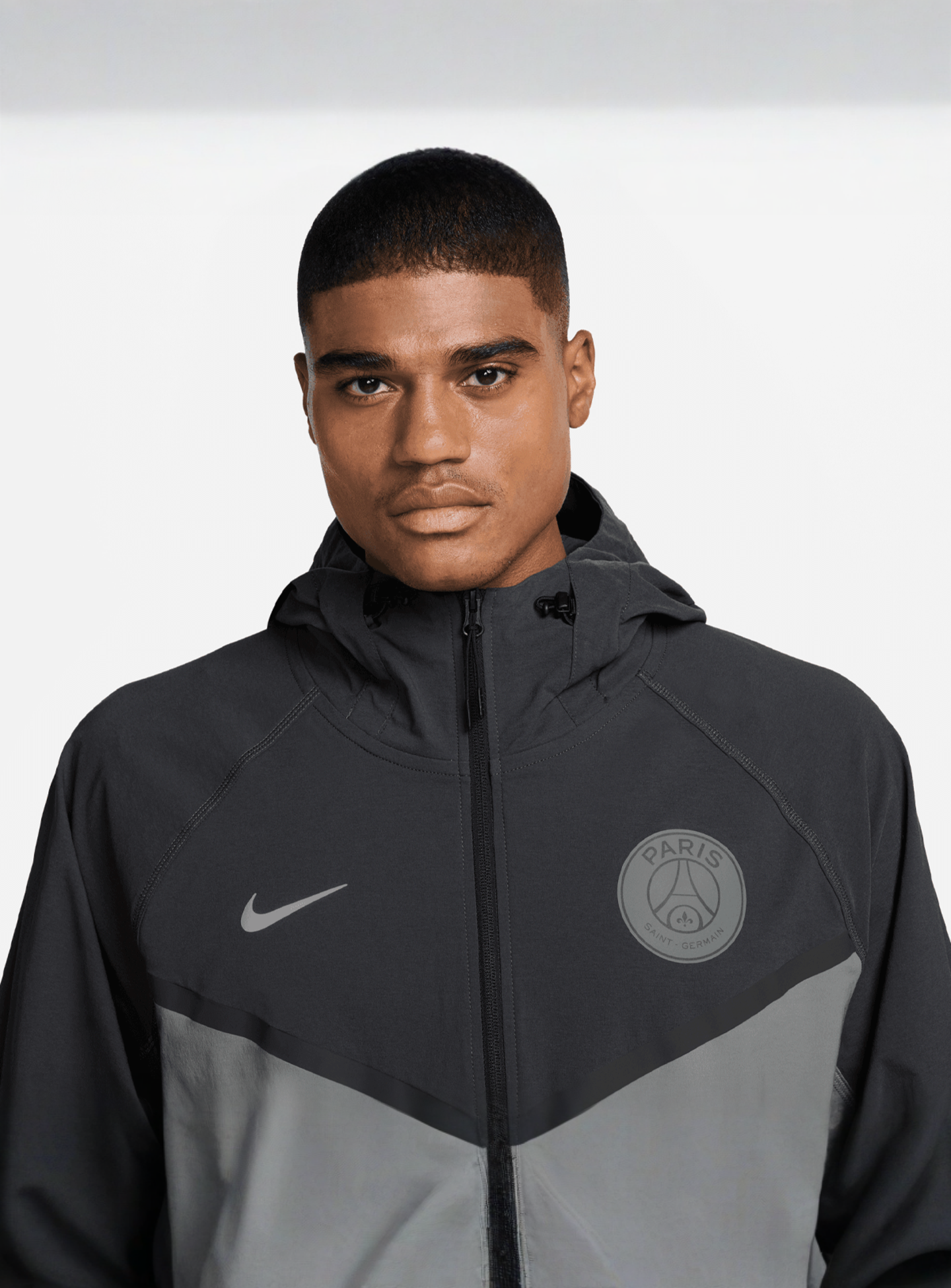 Nike, PSG Tech Woven Windrunner Full Zip Jacket, grey, Image 3 of 4