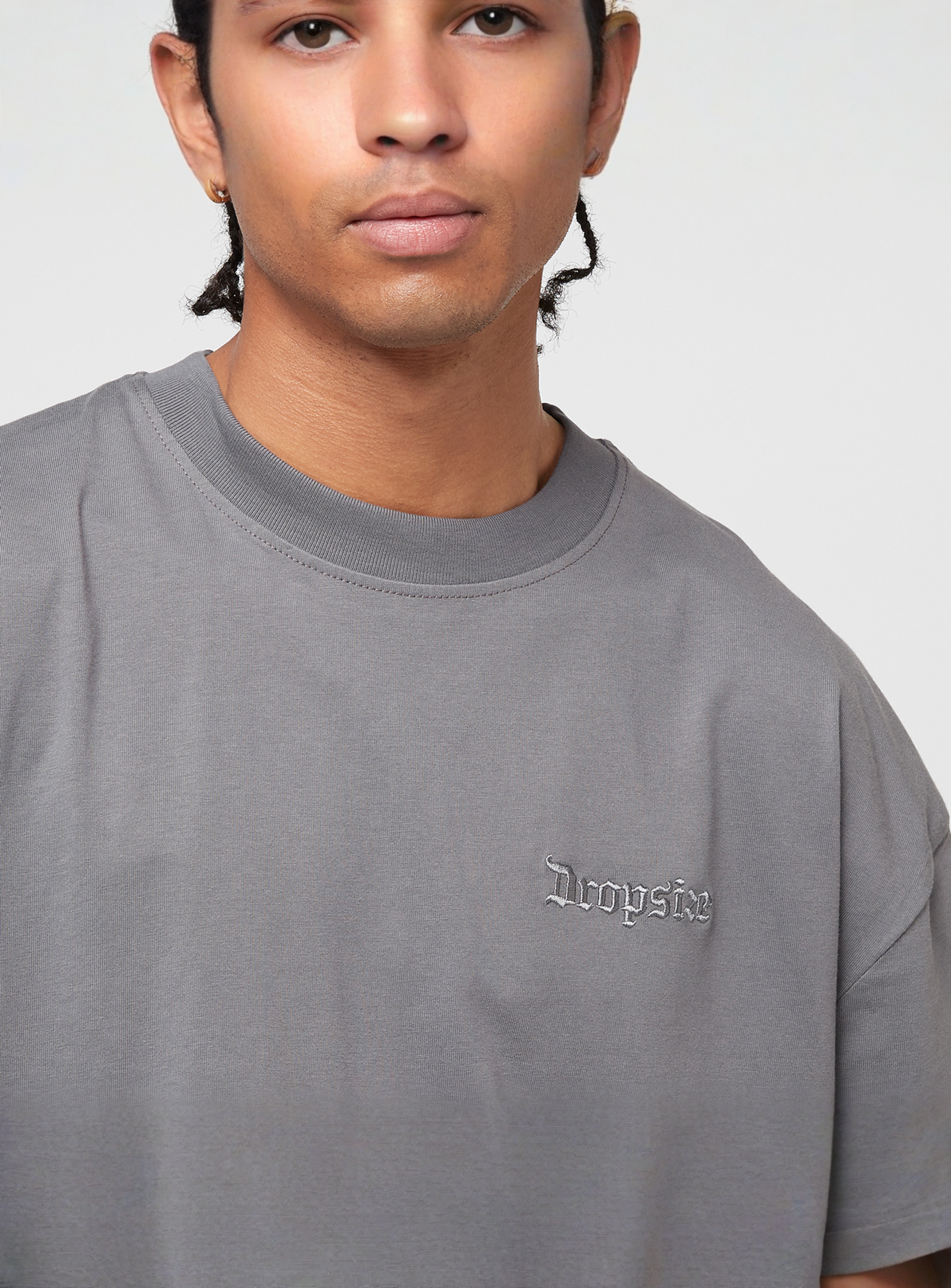 DropSize, Heavy Oversized Eagle T-Shirt, grey, Image 3 of 5
