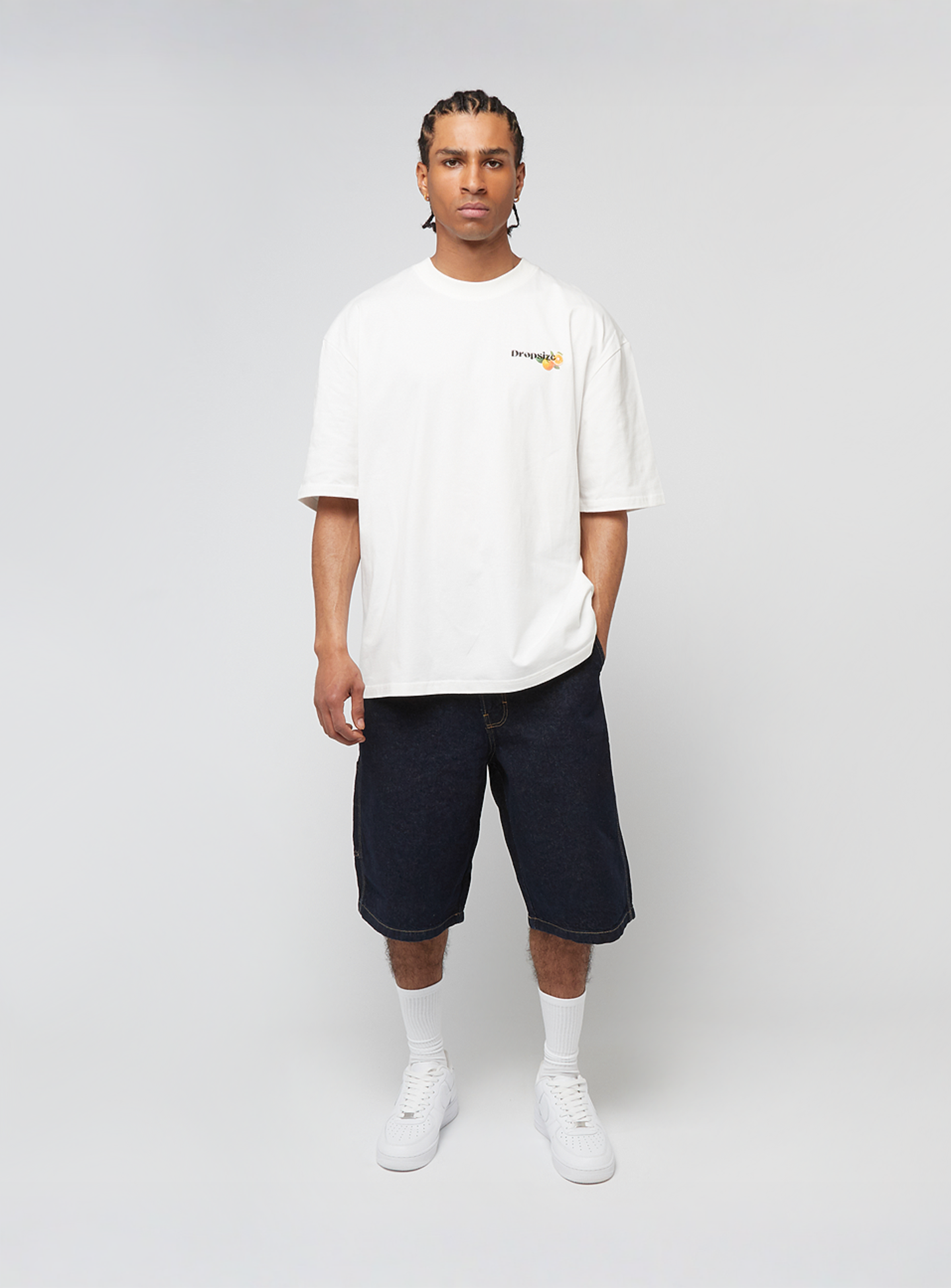 DropSize, Heavy Oversized Orange Lemonade T-Shirt, white, Image 5 of 5