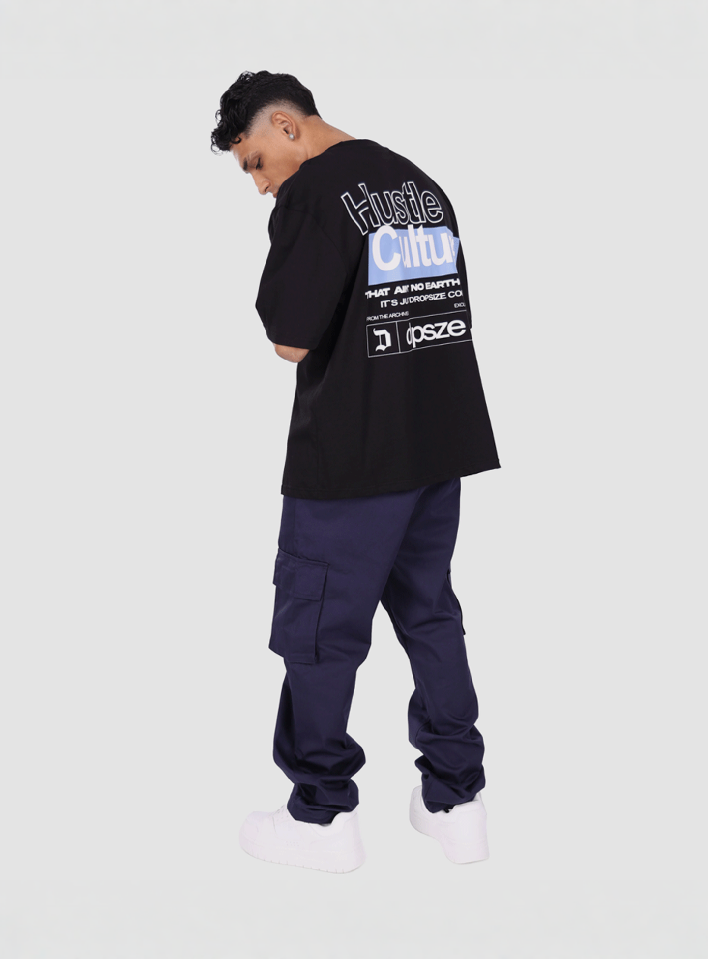 DropSize, Heavy Oversize Hustle Culture T-Shirt, black, Image 5 of 5