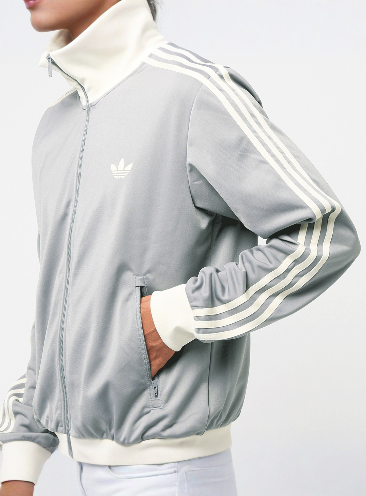 adidas Originals, Cropped Track-Top, grey, Image 5 of 7