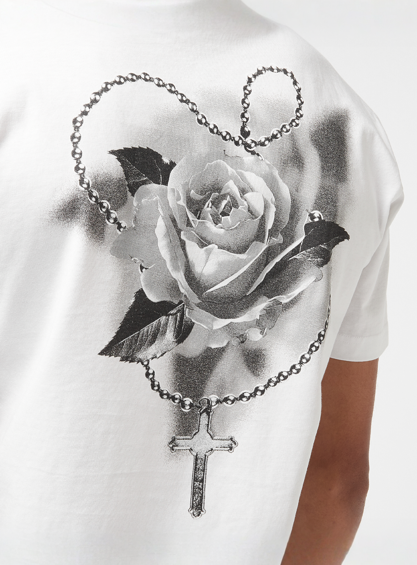 Mister Tee, Cross Rosary Tee, white, Image 4 of 5