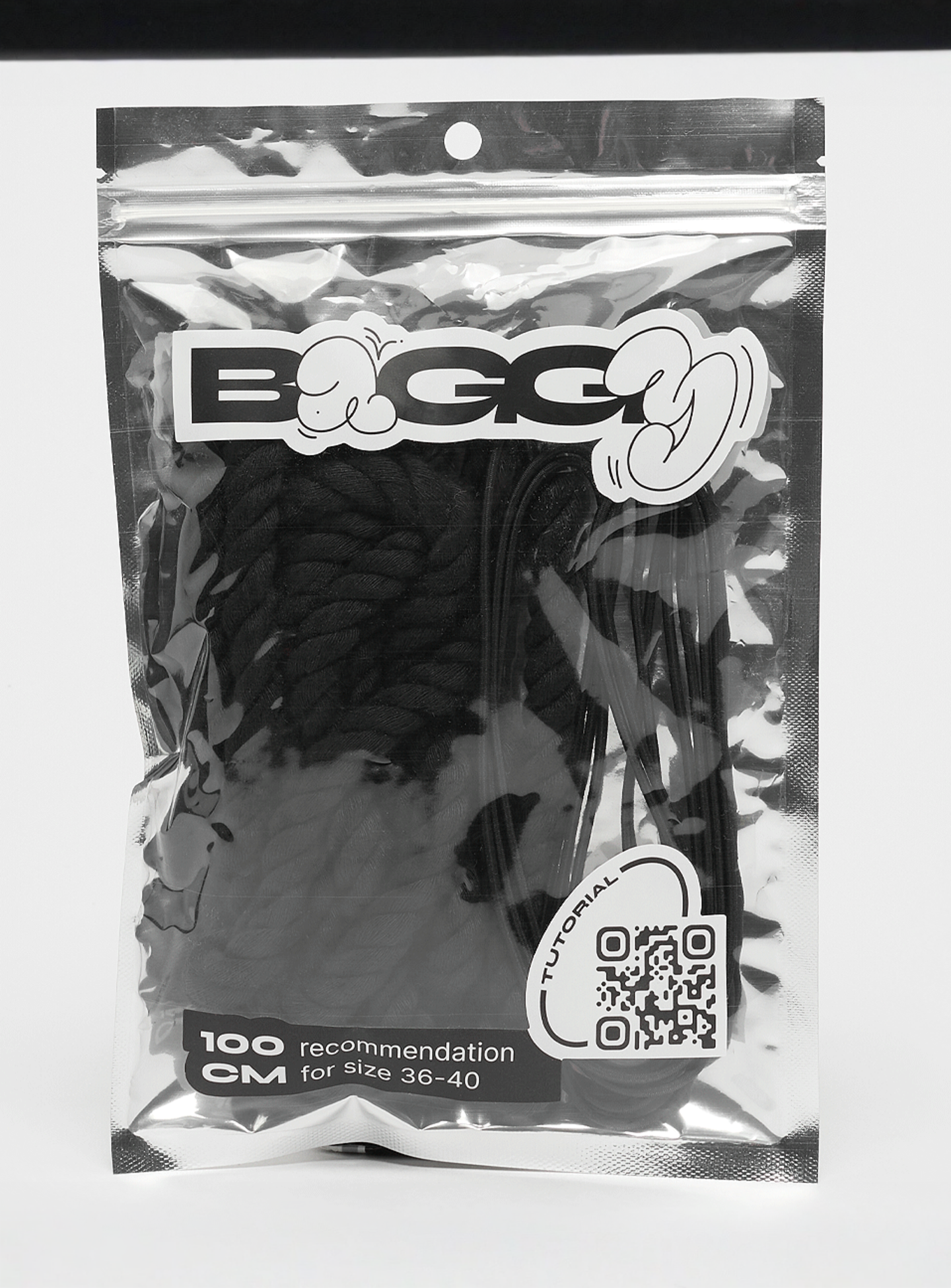 BAGGY, Rope Laces 10mm Set 100cm, black, Image 1 of 2