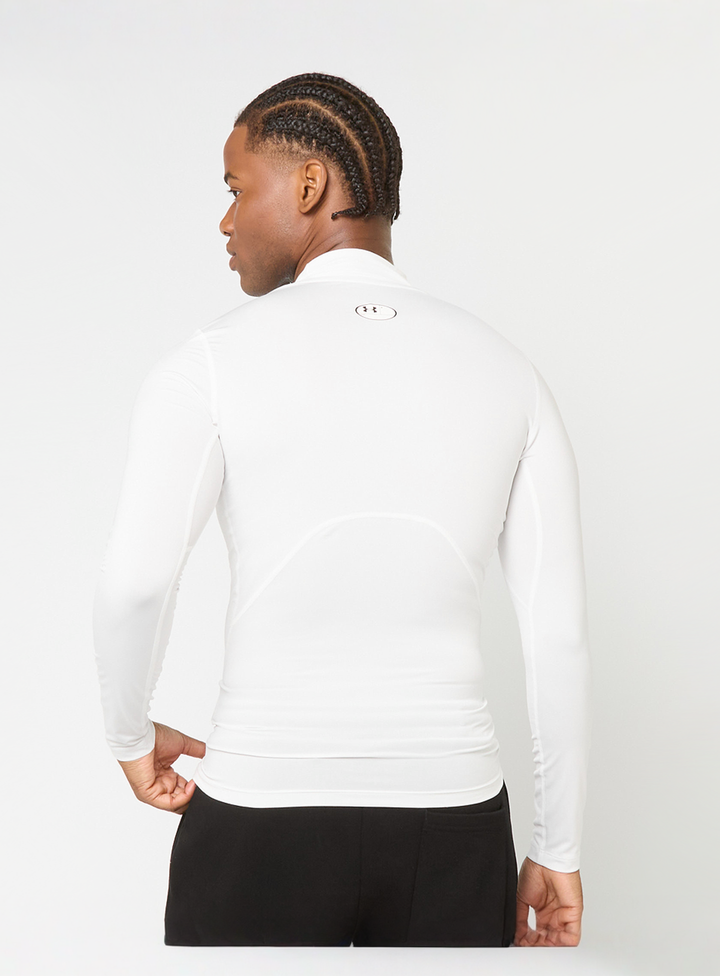 Under Armour, HeatGear Compression Mock Long Sleeve, white, Image 2 of 5