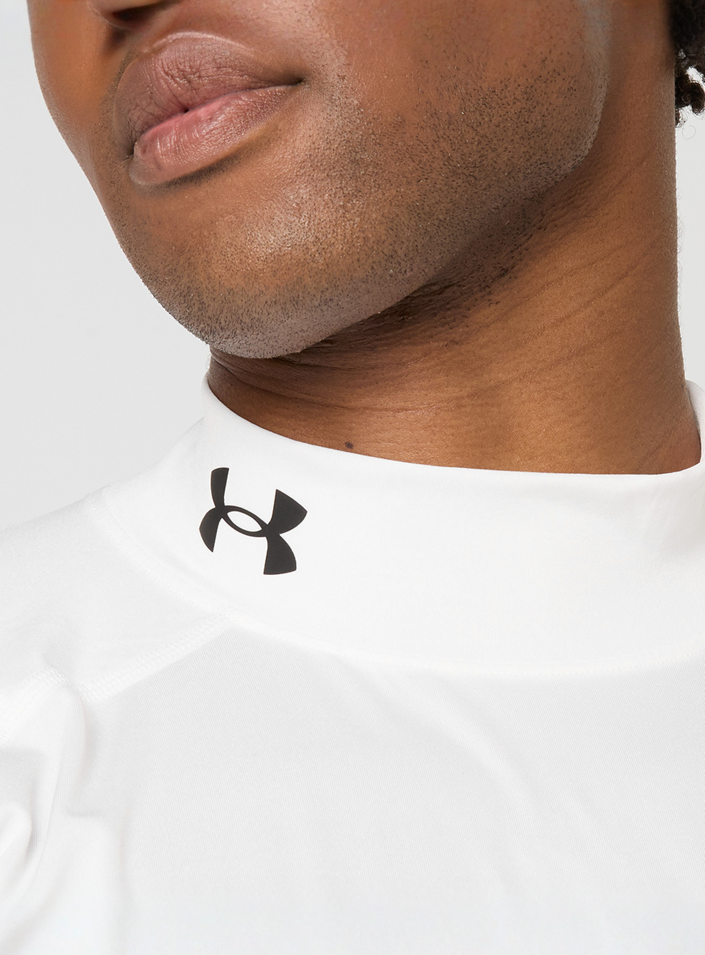 Under Armour, HeatGear Compression Mock Long Sleeve, white, Image 3 of 5