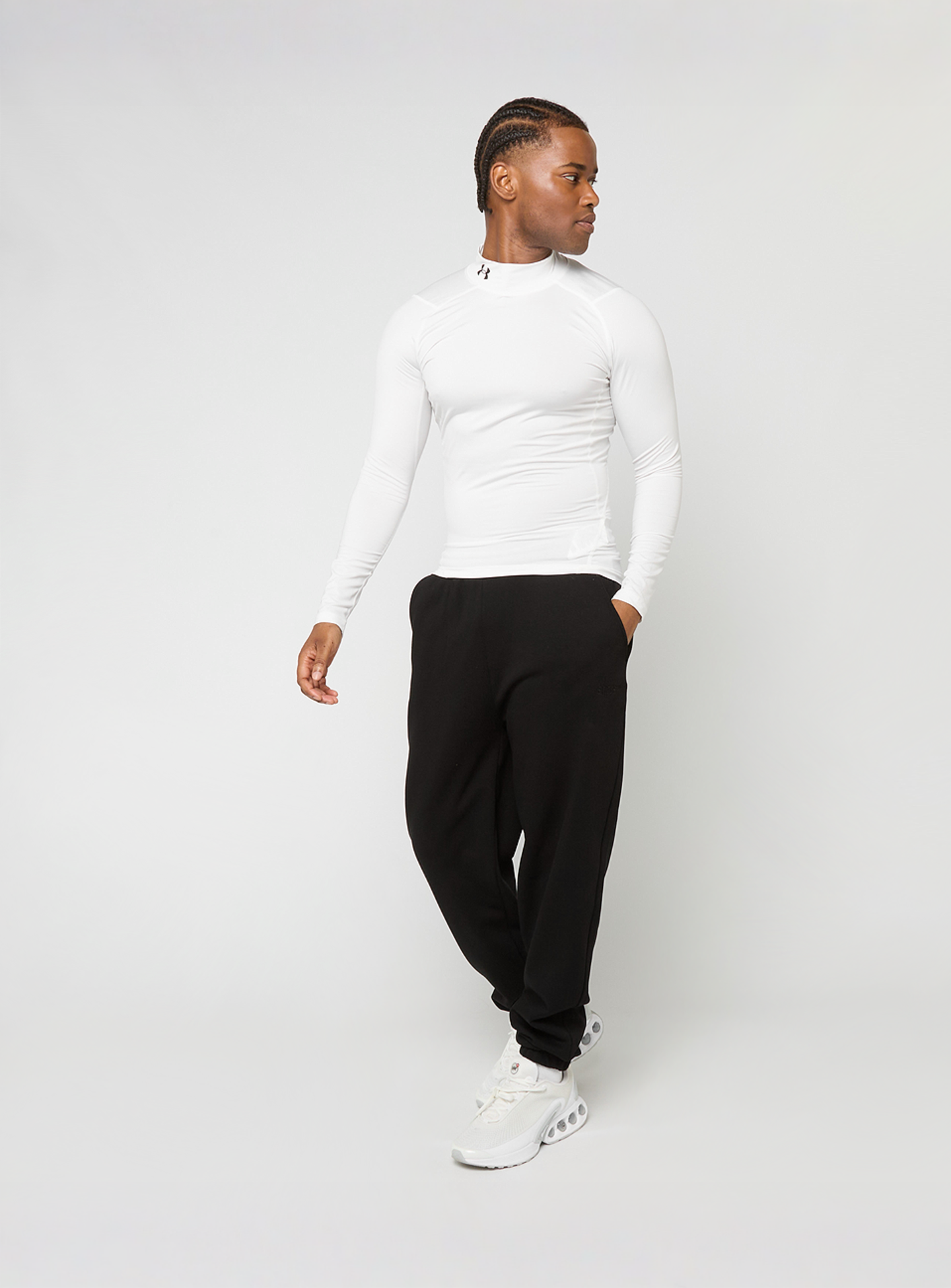 Under Armour, HeatGear Compression Mock Long Sleeve, white, Image 5 of 5