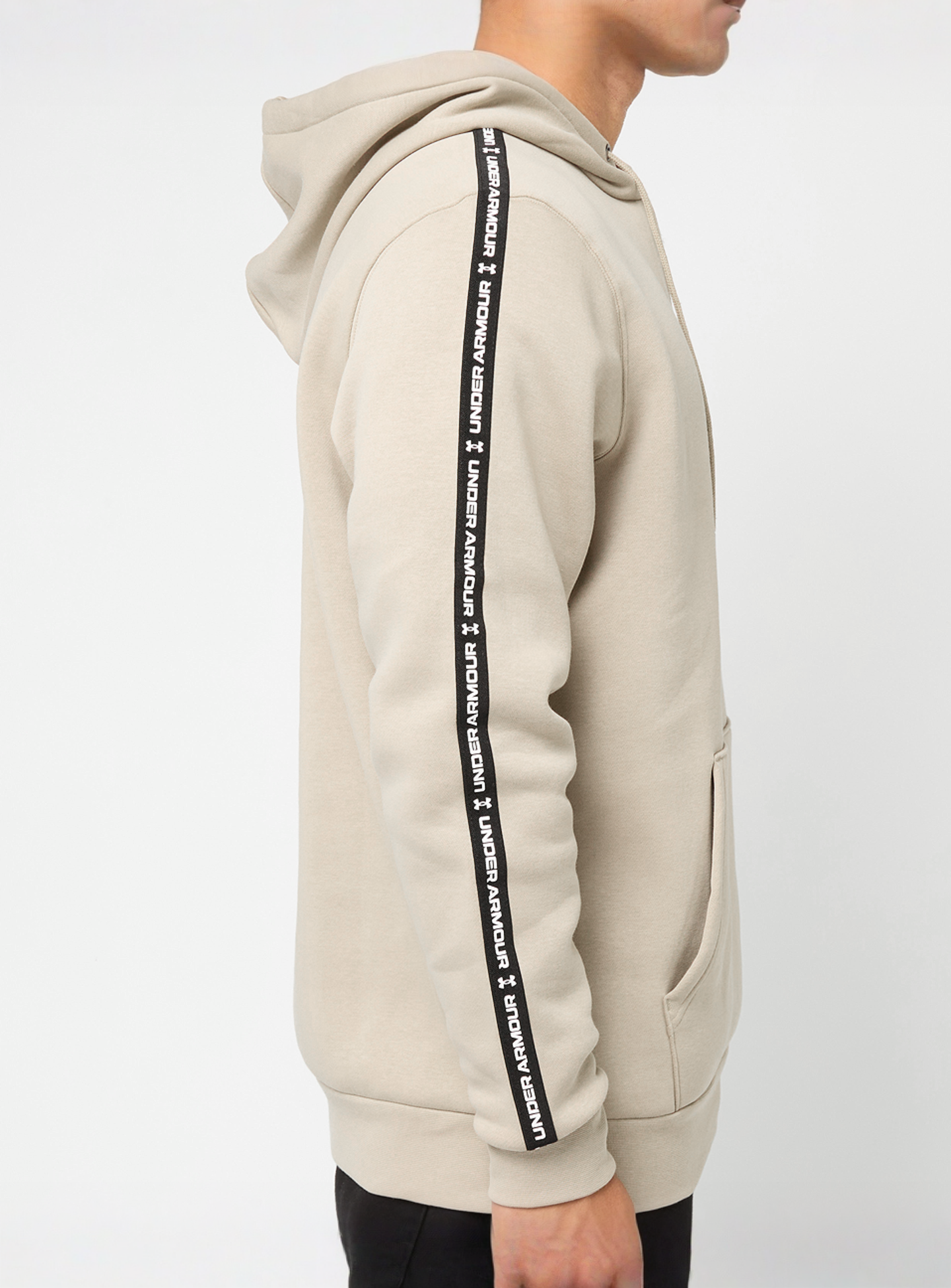 Under Armour, Icon Fleece Hoodie Taping, beige, Image 5 of 6