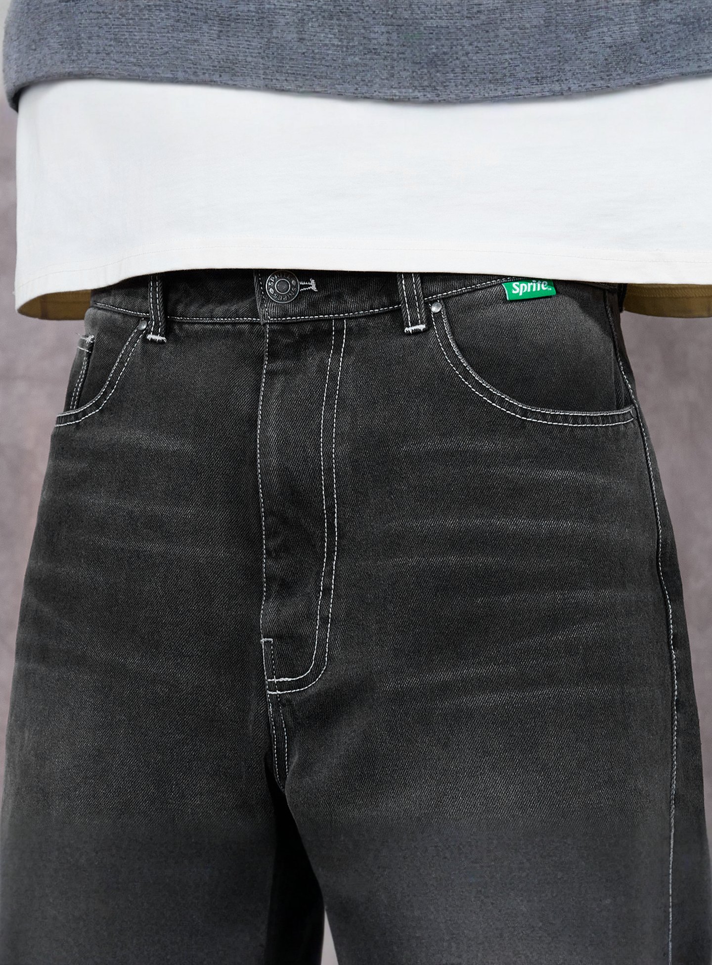 Sprite x SNIPES, Spark Denim Shorts, grey, Image 3 of 6