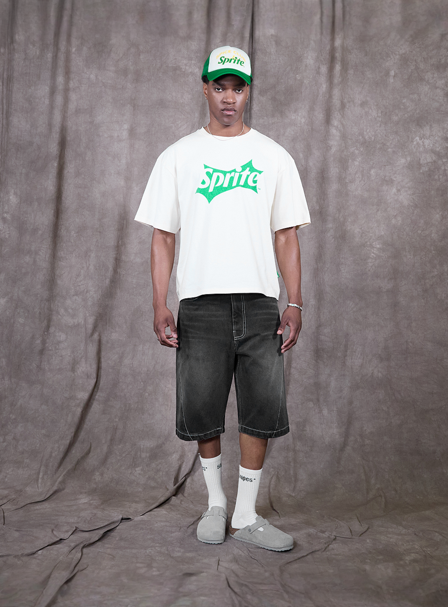 Sprite x SNIPES, Spark Denim Shorts, grey, Image 6 of 6