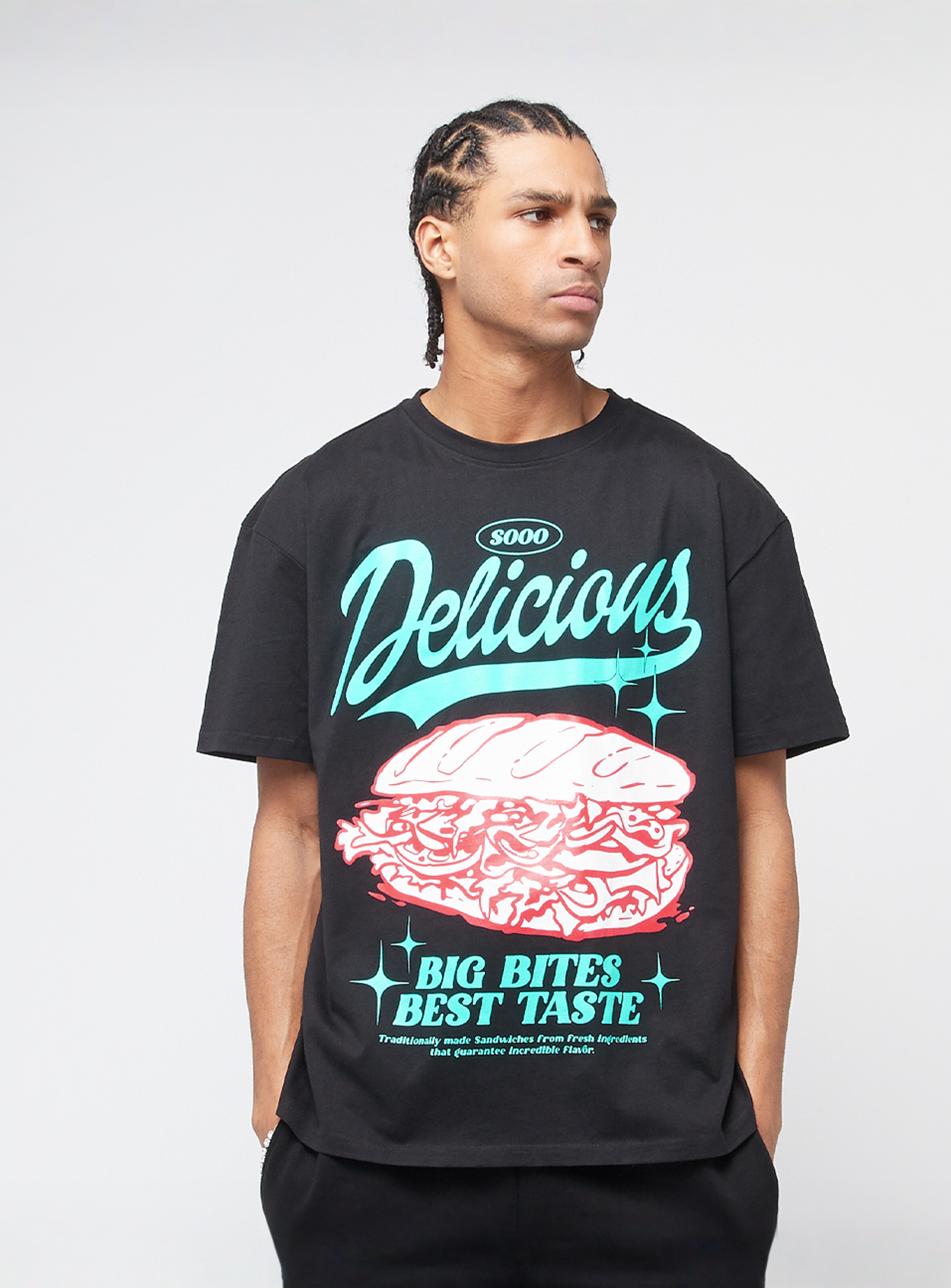 Mister Tee, Delicious Sandwich Oversize Tee, black, Image 1 of 4