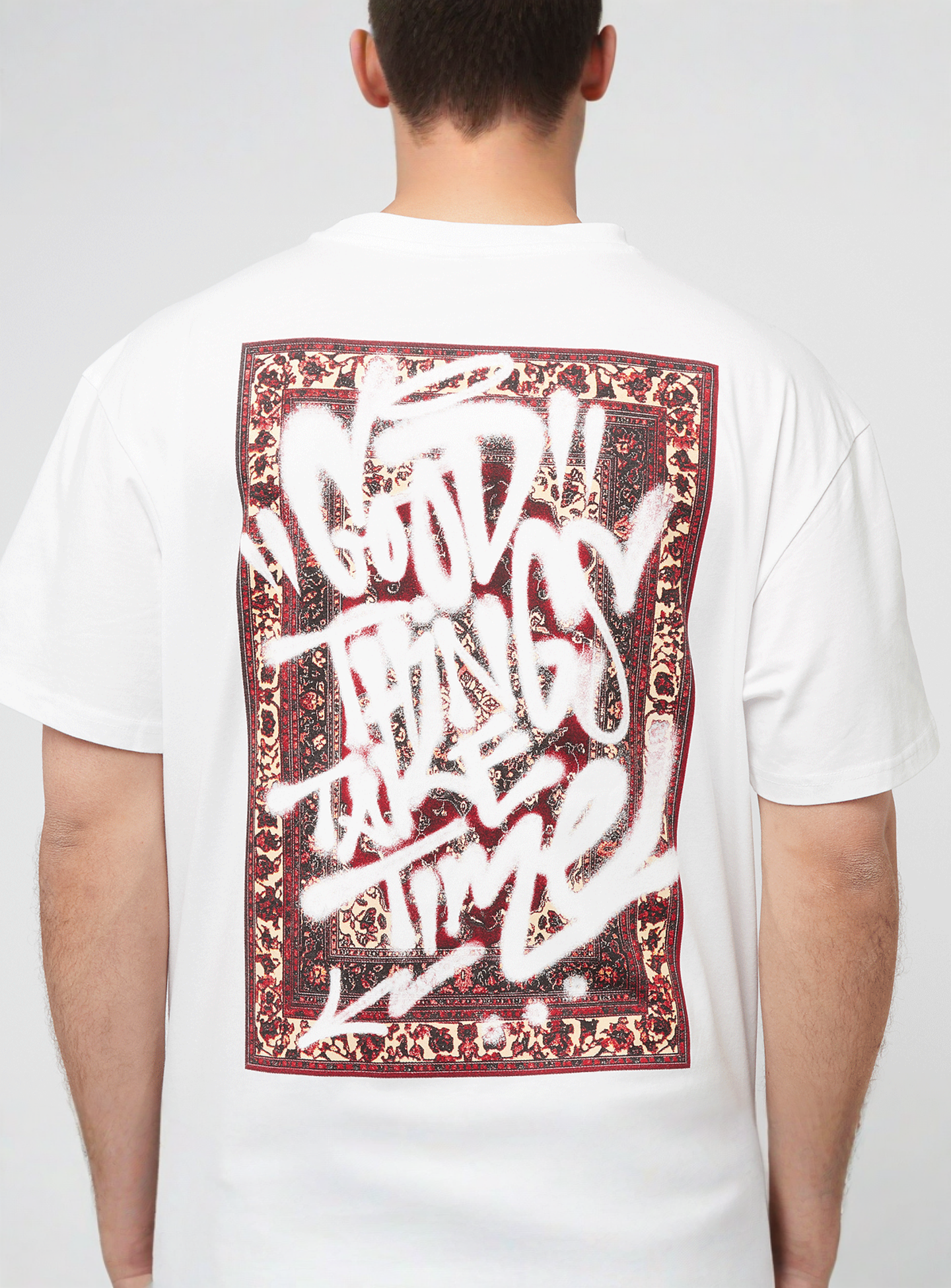 Mister Tee, Good Things Take Time Oversize Tee, white, Image 4 of 5