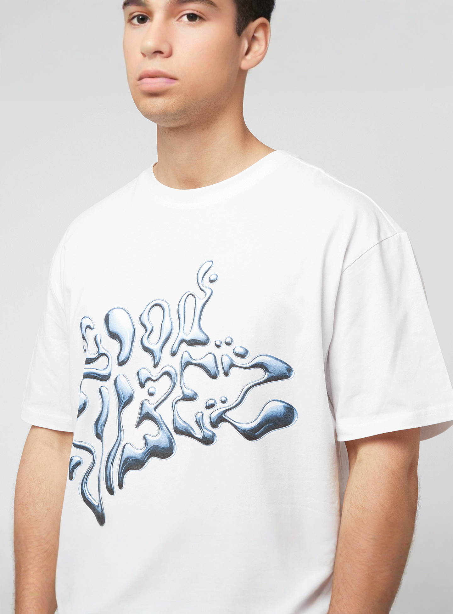 Mister Tee, Good Vibez Chrome Oversize Tee, white, Image 3 of 4