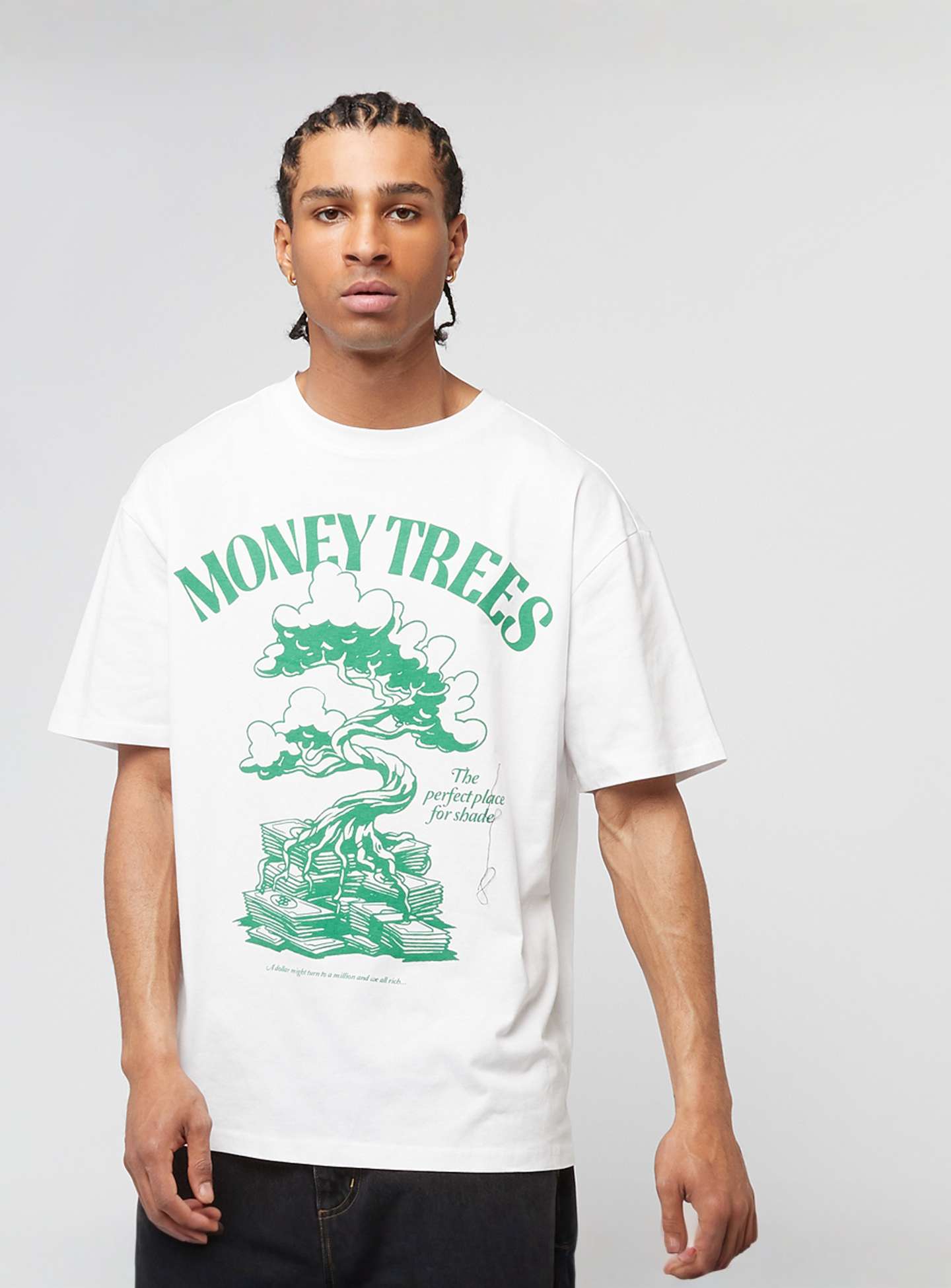 Mister Tee, Green Money Trees Oversize Tee, white, Image 1 of 4