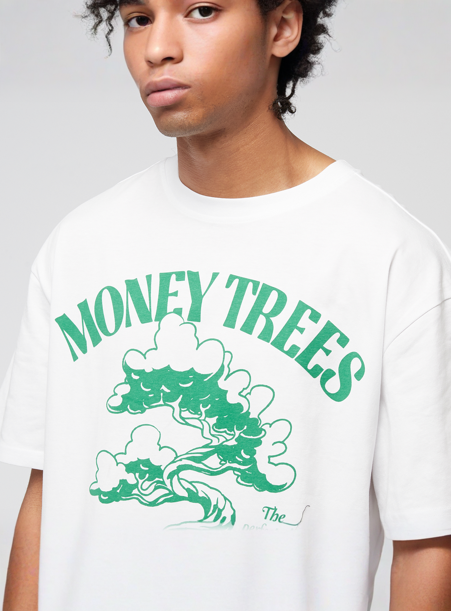 Mister Tee, Green Money Trees Oversize Tee, white, Image 3 of 4