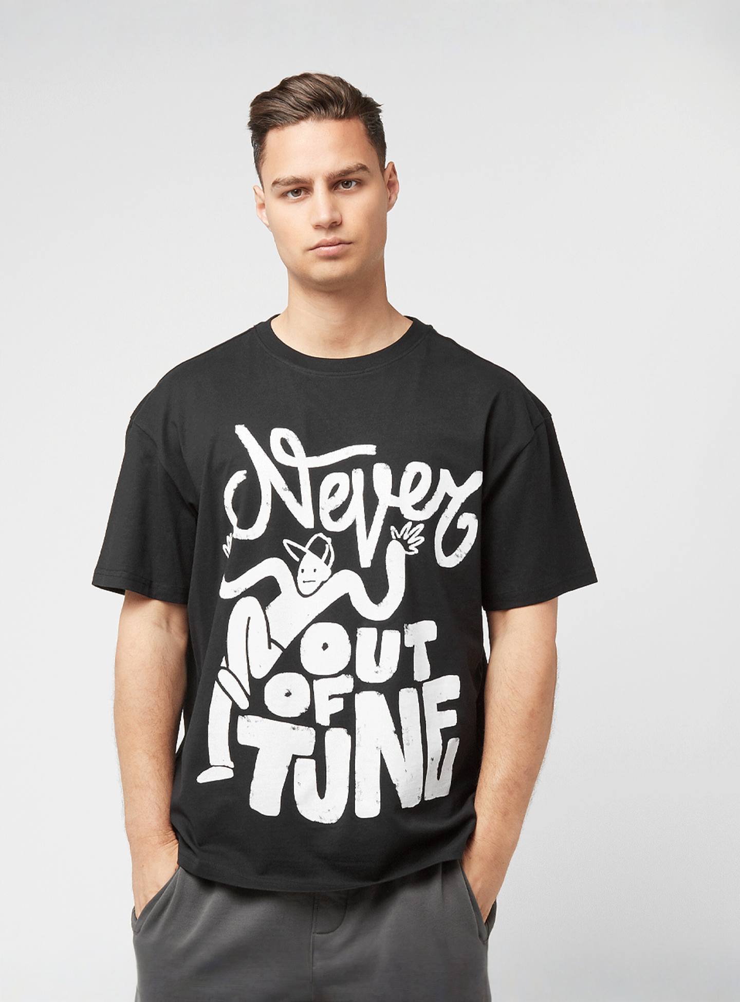 Mister Tee, Never Out Of Tune Oversize Tee, black, Image 1 of 4