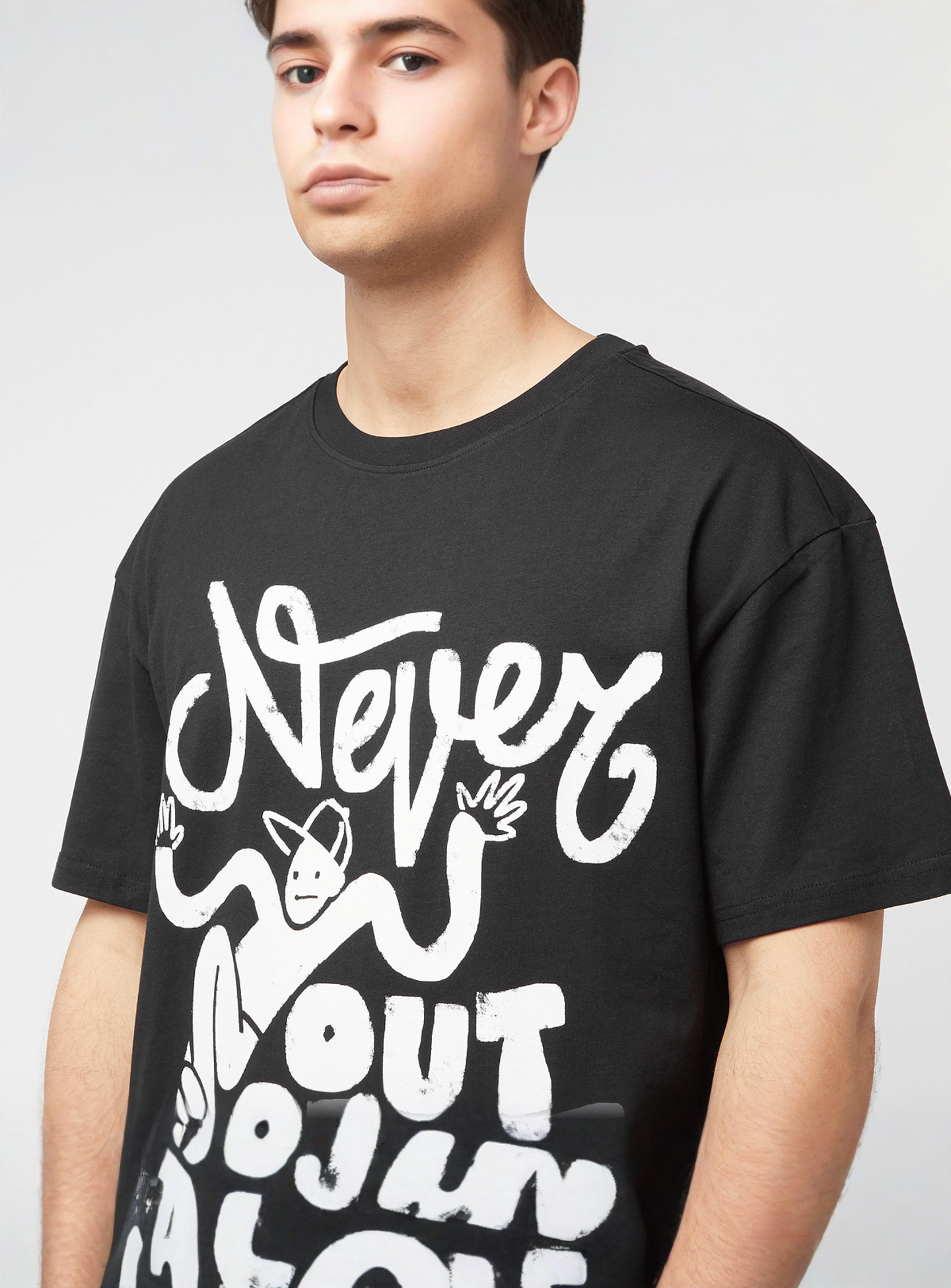 Mister Tee, Never Out Of Tune Oversize Tee, black, Image 3 of 4