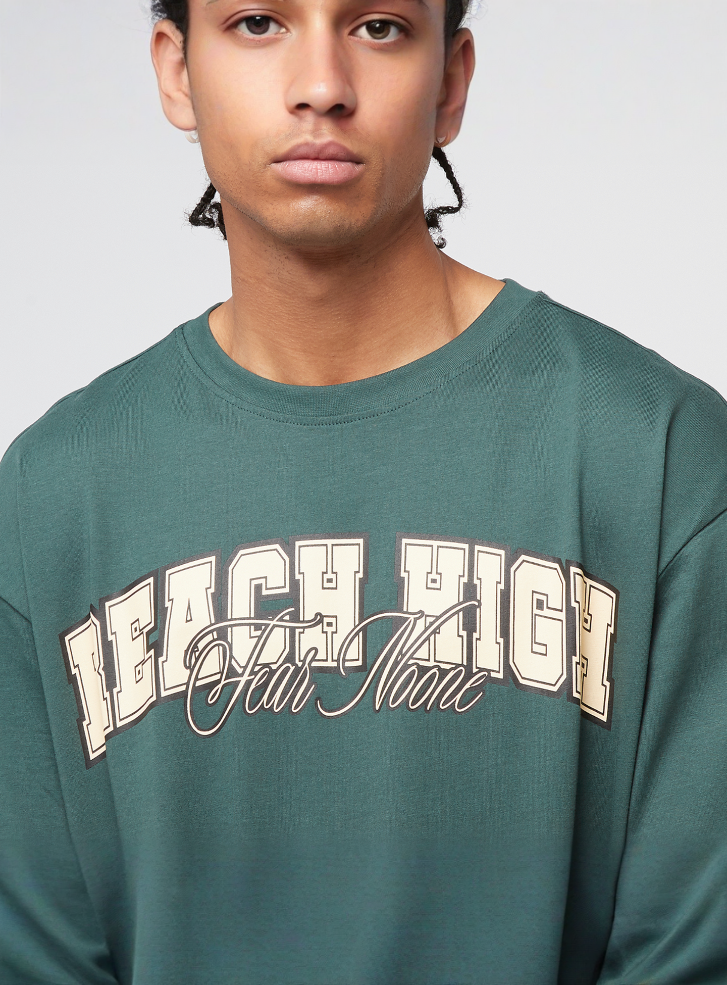 Mister Tee, Reach High Fear None Oversize Tee, green, Image 3 of 4