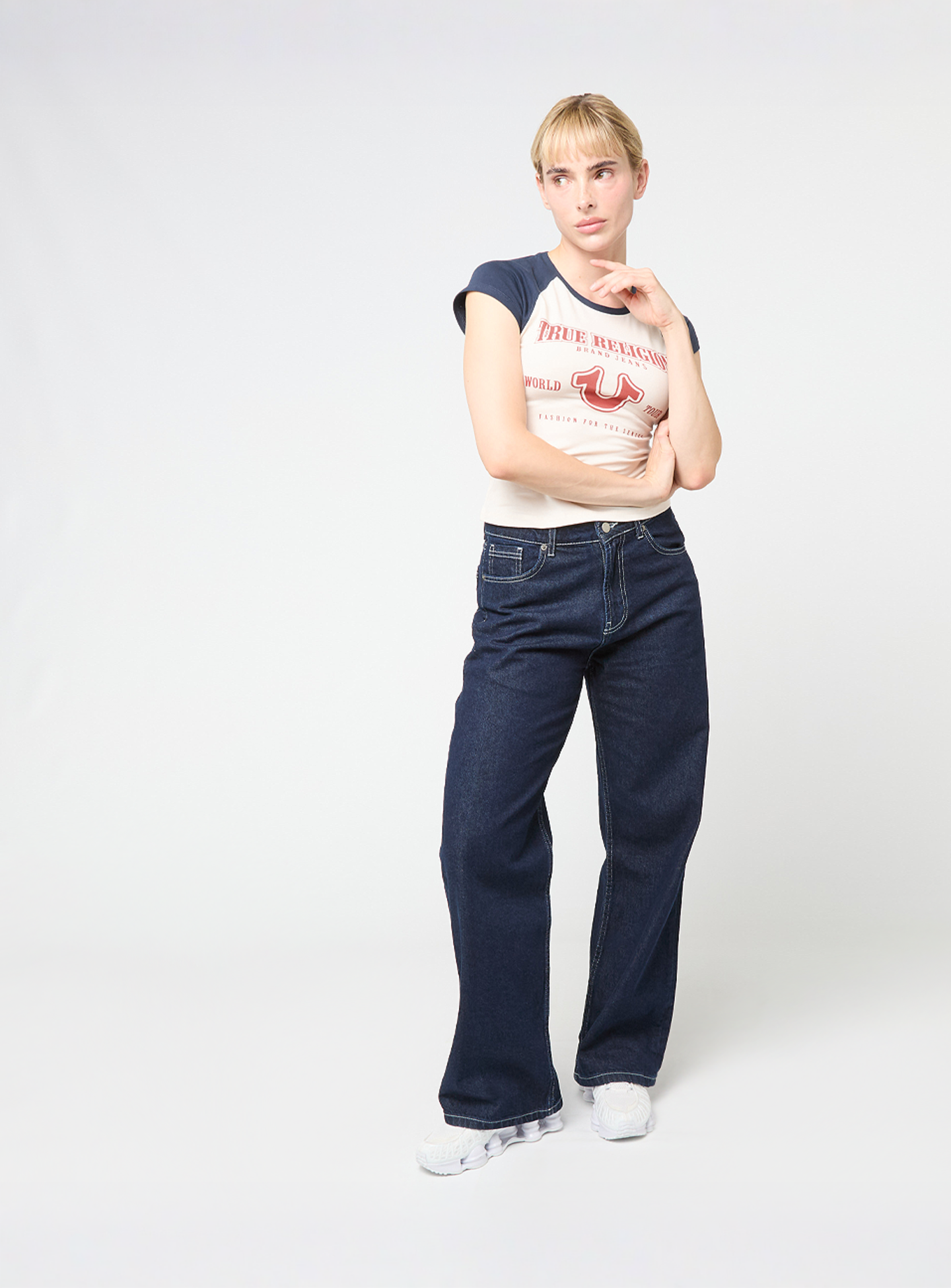True Religion, Raglan Baby Tee, beige, Image 4 of 4