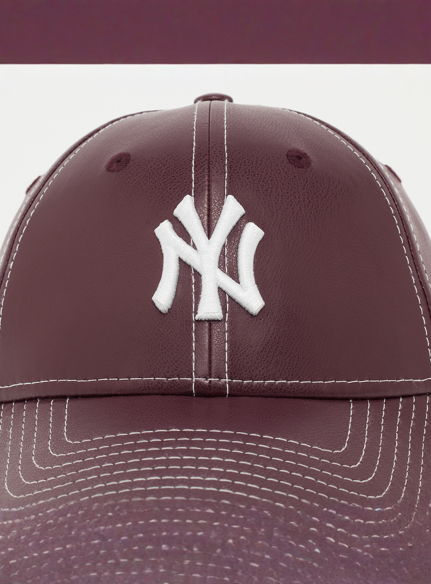 New Era, FEMALE 9FORTY Topstitch PU New York Yankees, red, Image 4 of 4
