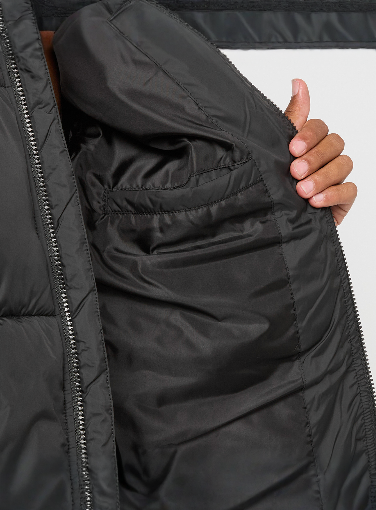 Urban Classics, Shiny Puffer Jacket With Hood black, black, Image 4 of 5