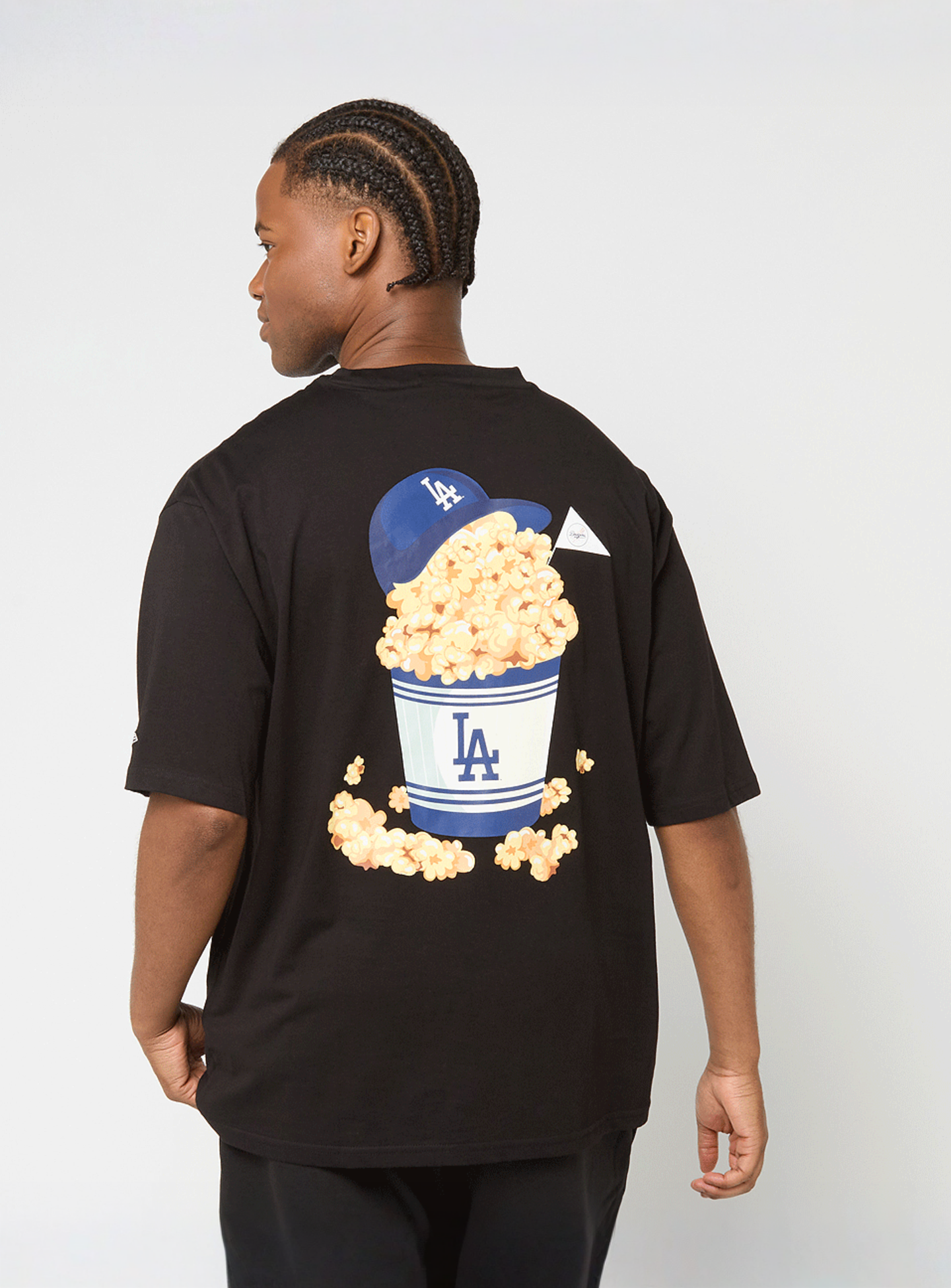 New Era, MLB Food Graphic Oversized Tee Los Angeles Dodgers, black, Image 1 of 6