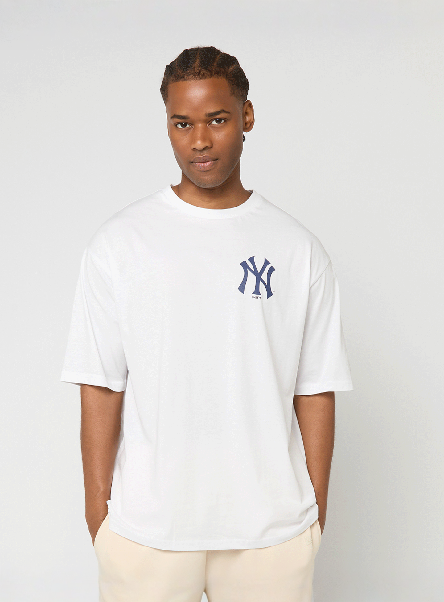 New Era, MLB Food Graphic Oversized Tee New York Yankees, white, Image 2 of 6