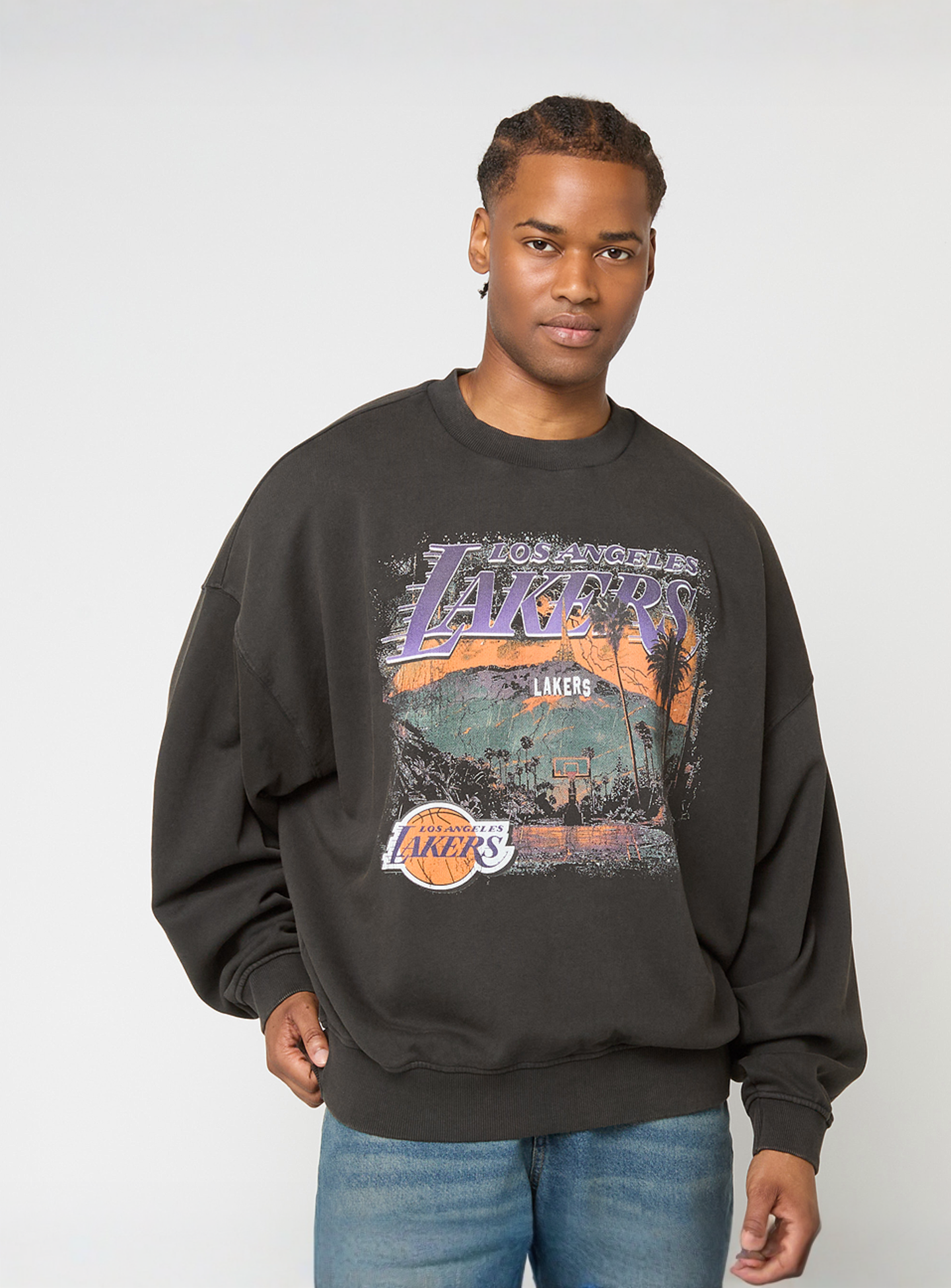 New Era, NBA Washed Graphic Oversized Crew Los Angeles Lakers, multi-colour, Image 1 of 4