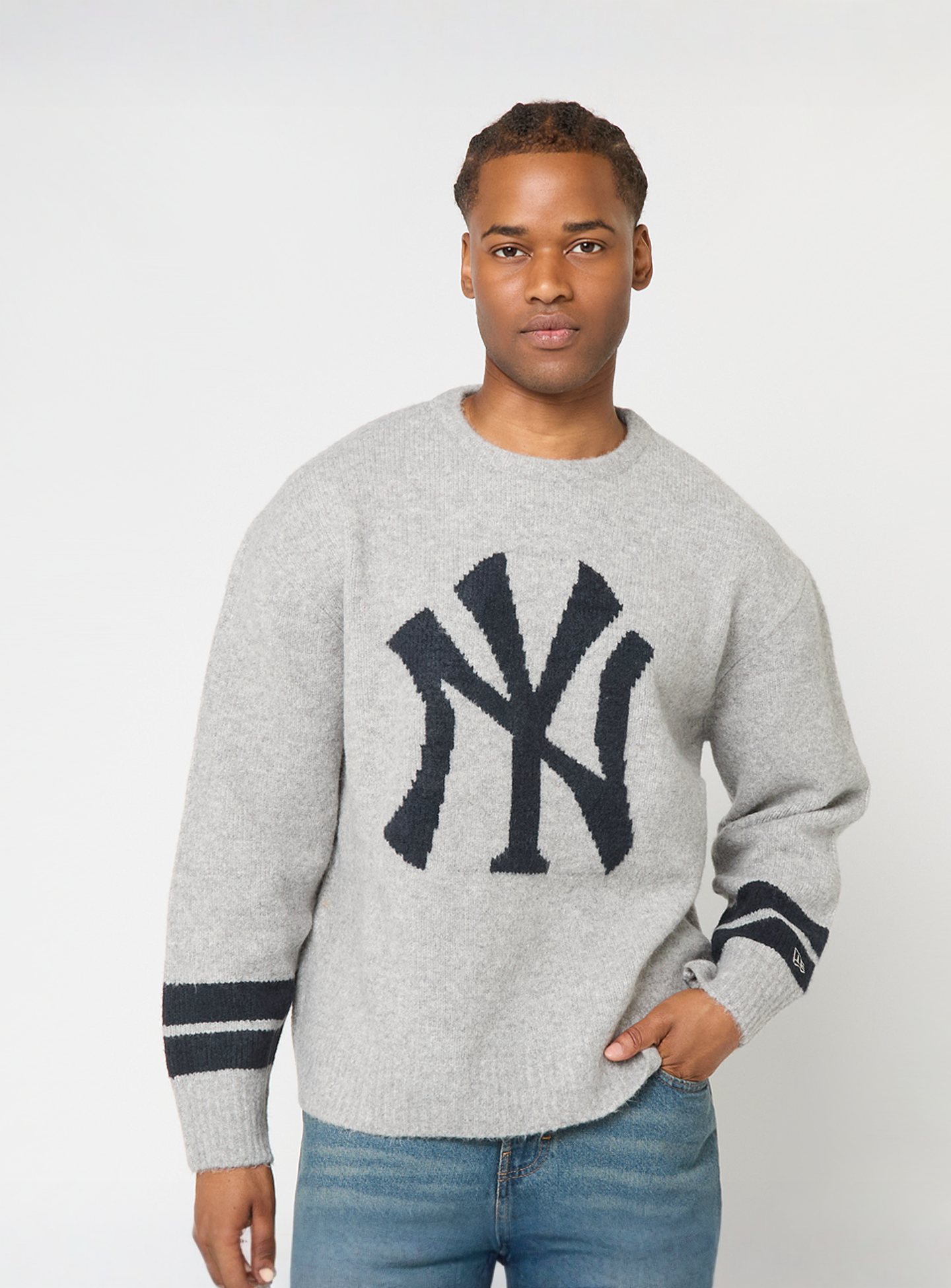New Era, MLB Knit Sweater New York Yankees, grey, Image 1 of 5