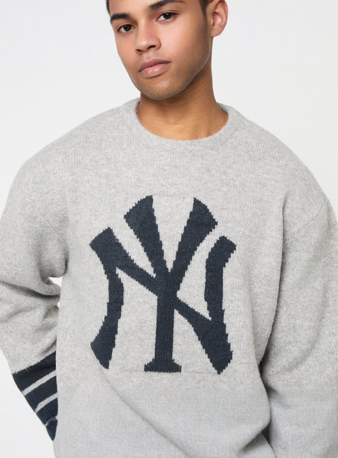 New Era, MLB Knit Sweater New York Yankees, grey, Image 3 of 5