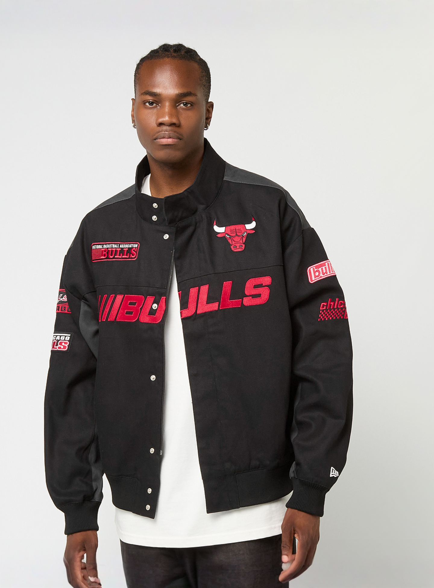 New Era, NBA Motorcross Jacket Chicago Bulls, black, Image 1 of 9