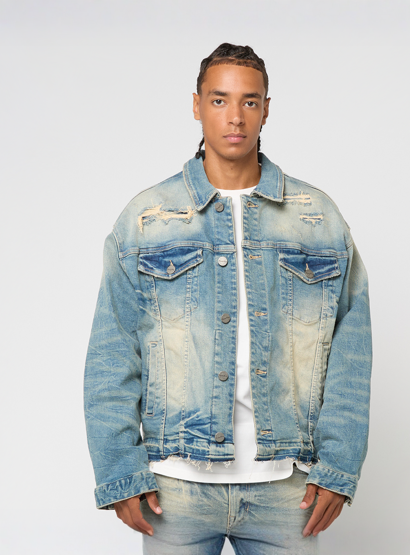 Smoke Rise, HEAVY EHISKER EFFECT JACKET OWNES BLUE, blue, Image 1 of 4