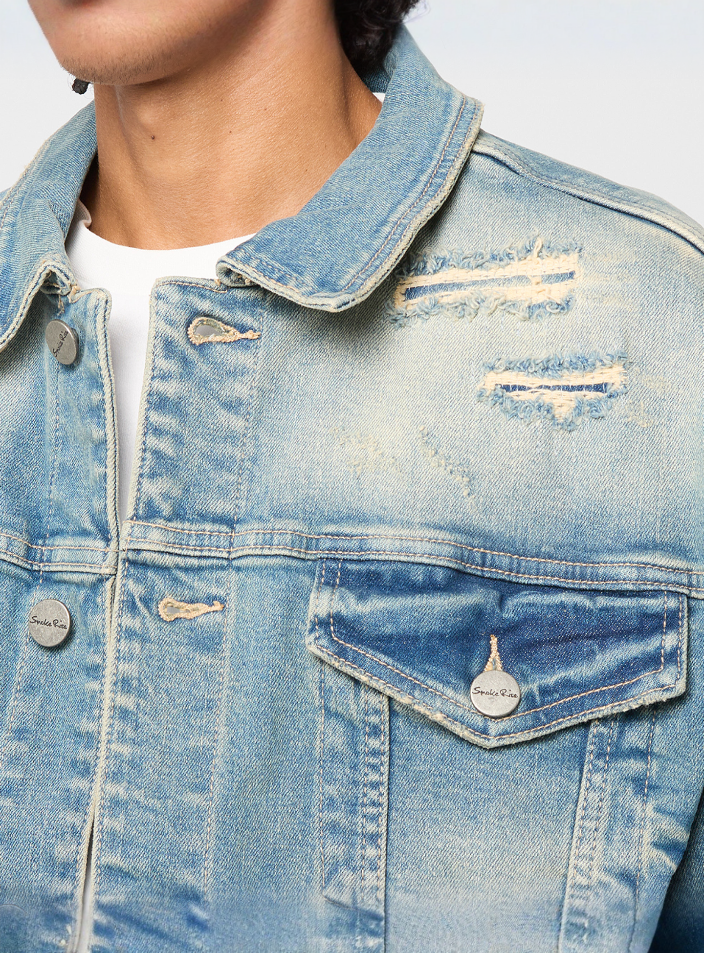 Smoke Rise, HEAVY EHISKER EFFECT JACKET OWNES BLUE, blue, Image 3 of 4
