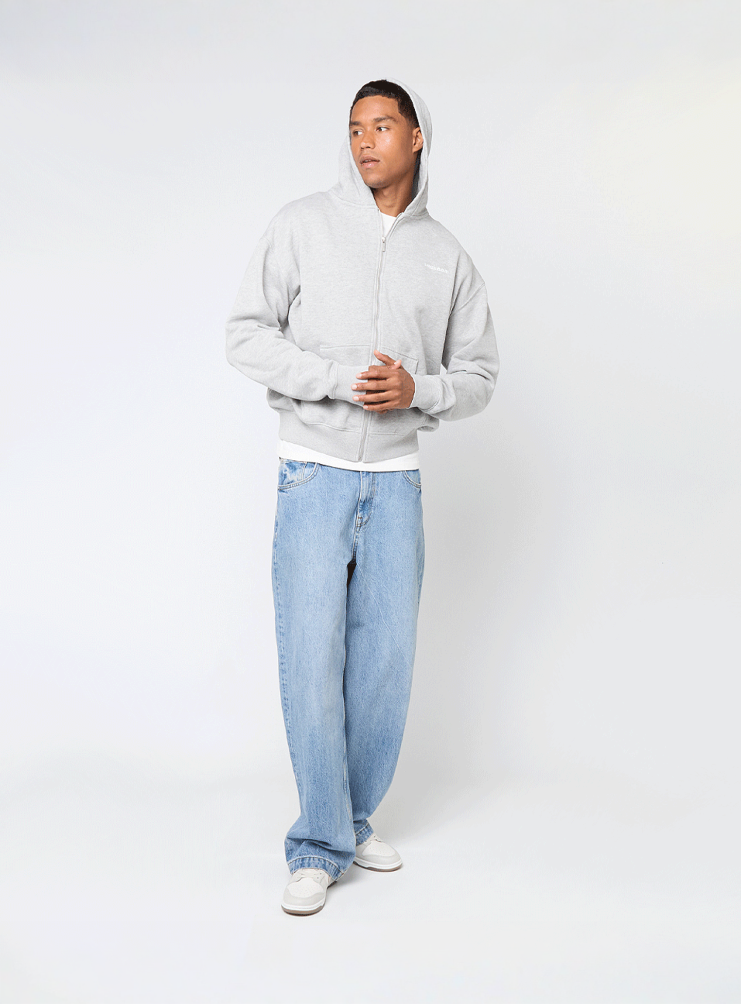 Pegador, Logo Oversized Sweat Jacket, grey, Image 4 of 4