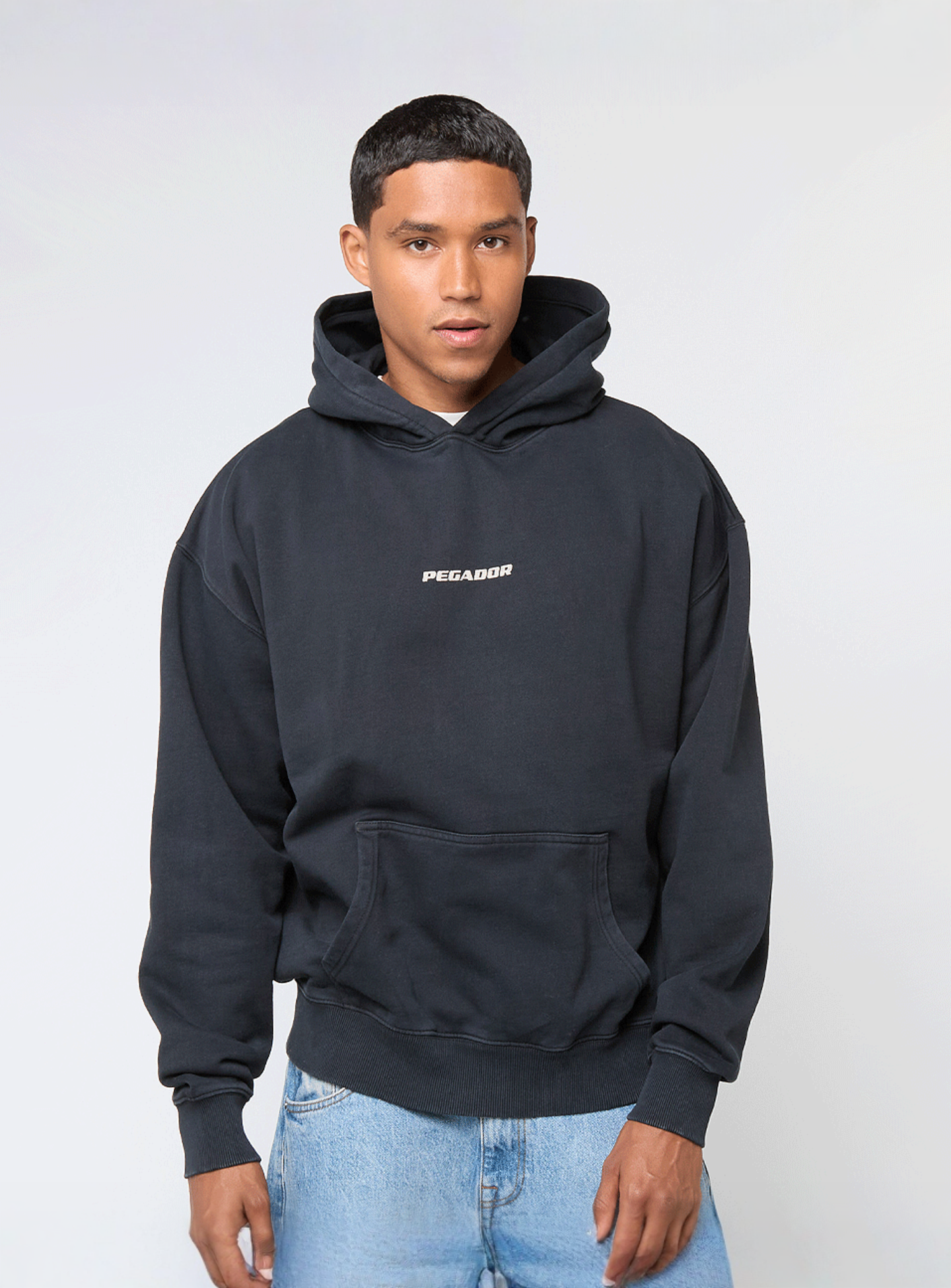 Pegador, Colne Logo Oversized Hoodie, grey, Image 2 of 4