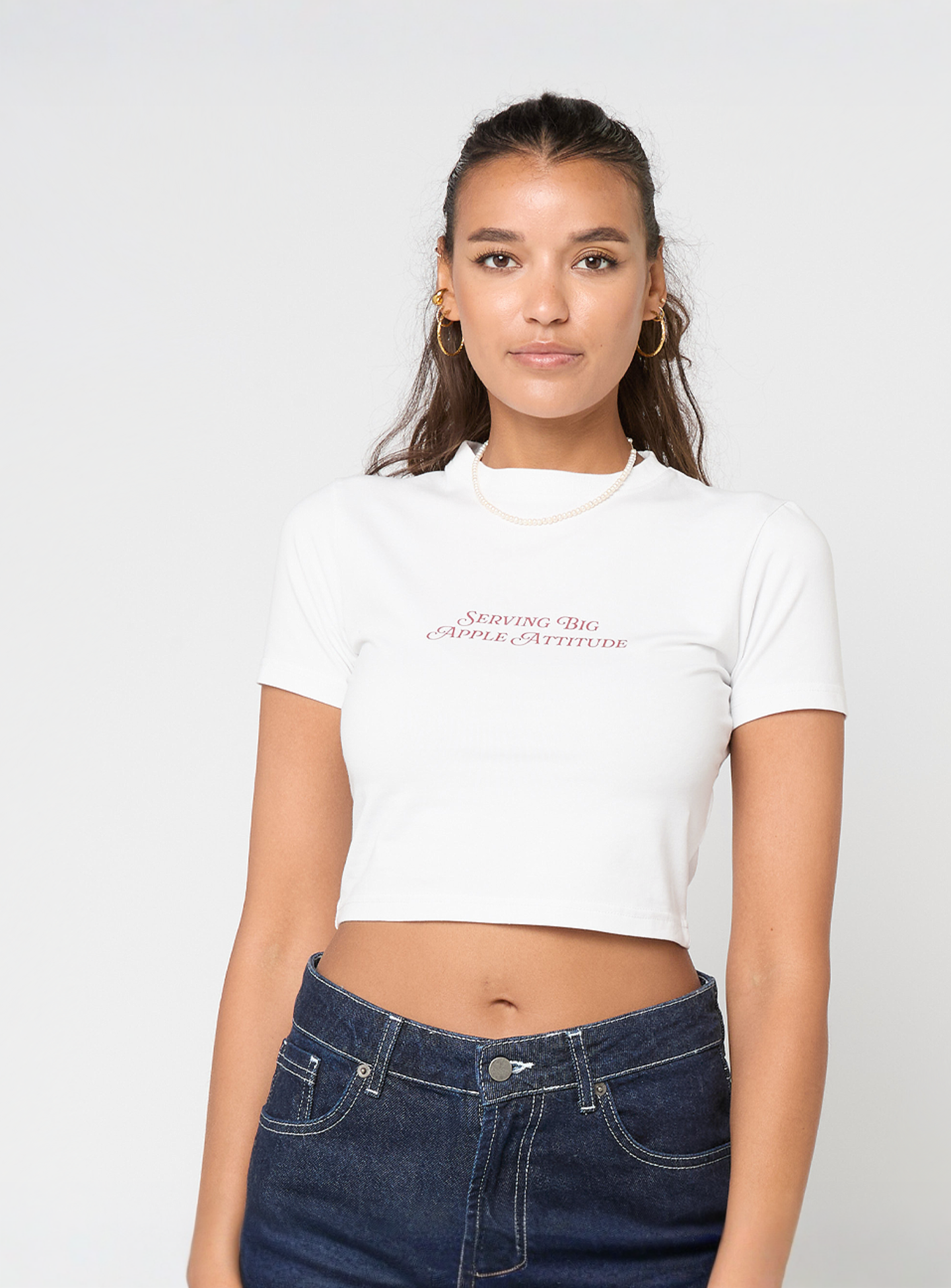 Pegador, YELENE CROPPED BABY TEE, white, Image 1 of 5