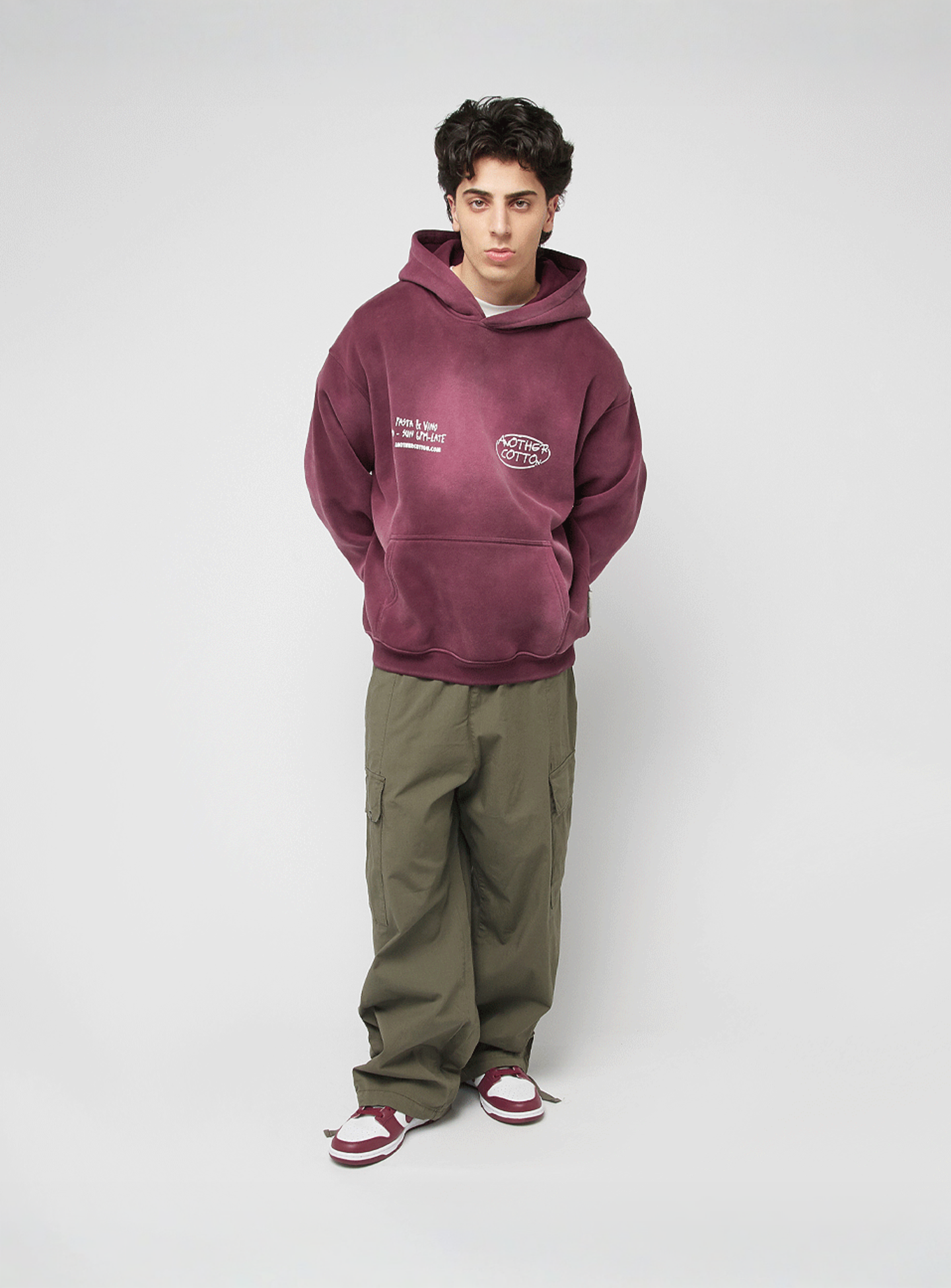 Another Cotton Lab, Pasta Night Washed Hoodie, red, Image 5 of 5