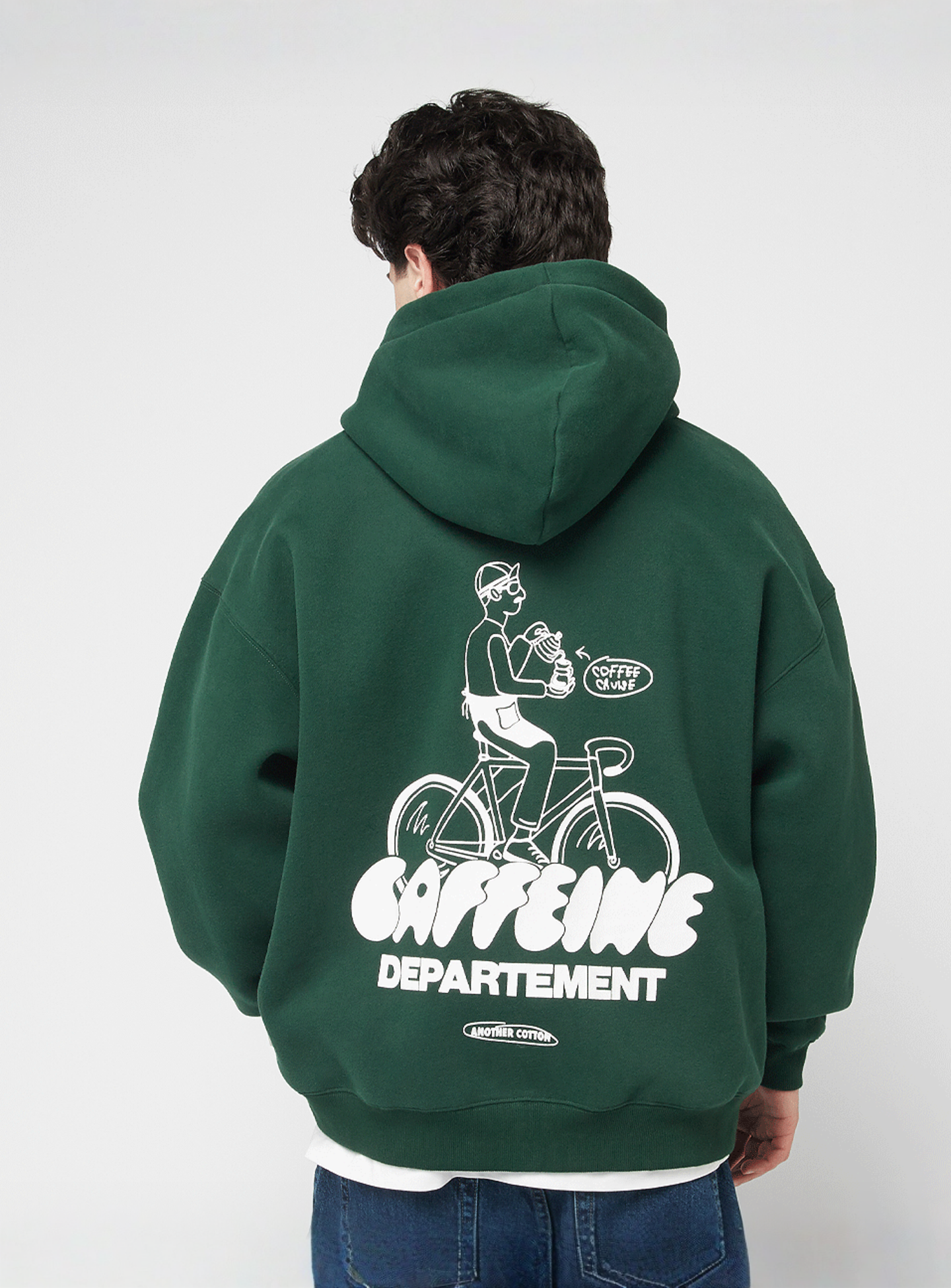 Another Cotton Lab, Caffeine Dept. Zip Hoodie, green, Image 1 of 5